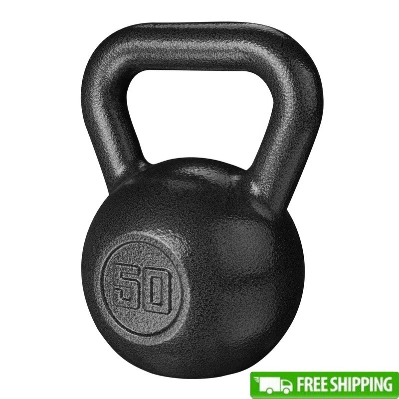 50LB Kettlebell Cast Iron Home Gym Equipment Strength Training Workouts New