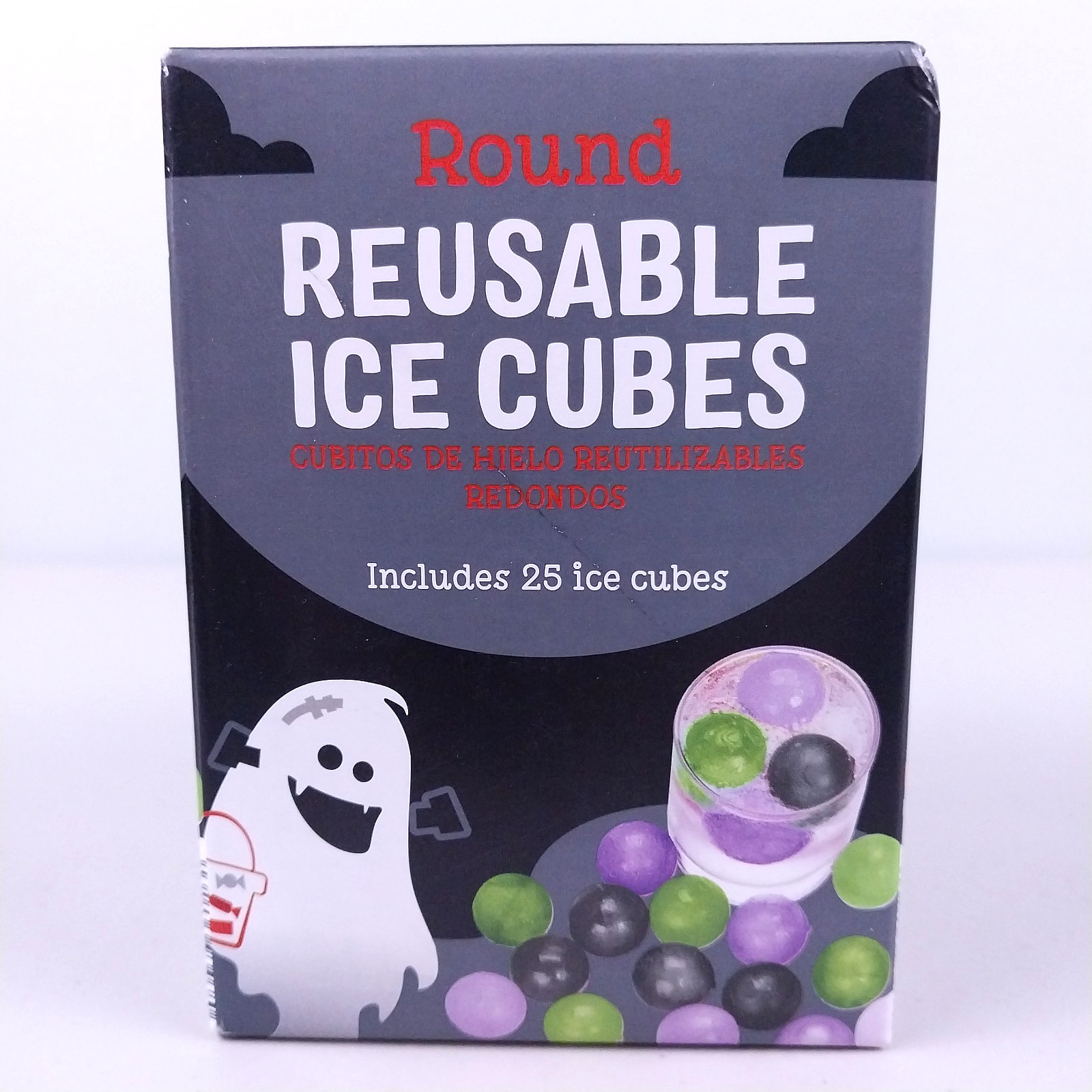 Round Reusable Ice Cubes 25 Purple Green Gray Halloween Themed Ice Cubes 2025