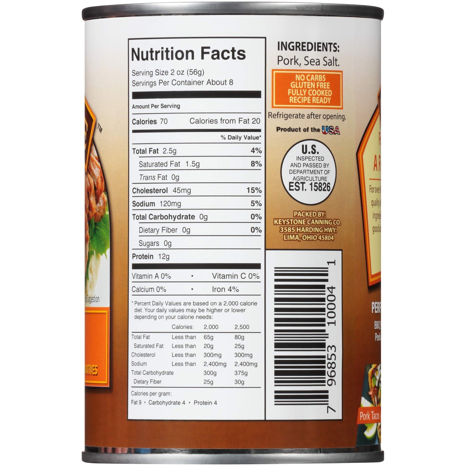6 Canned Pork, Keystone Meat 🇺🇸USA Made, 14.5 oz Exp 8/2029 Survival Food