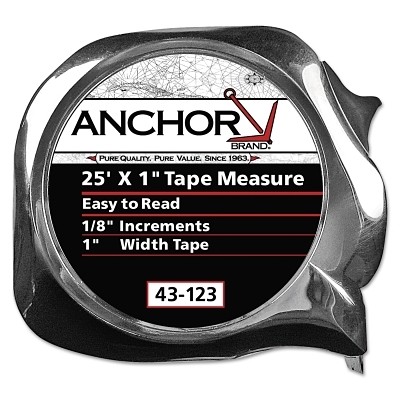 Easy to Read Tape Measure, 3/4 in x 16 ft, Chrome ORS Nasco Anchor Brand 43119