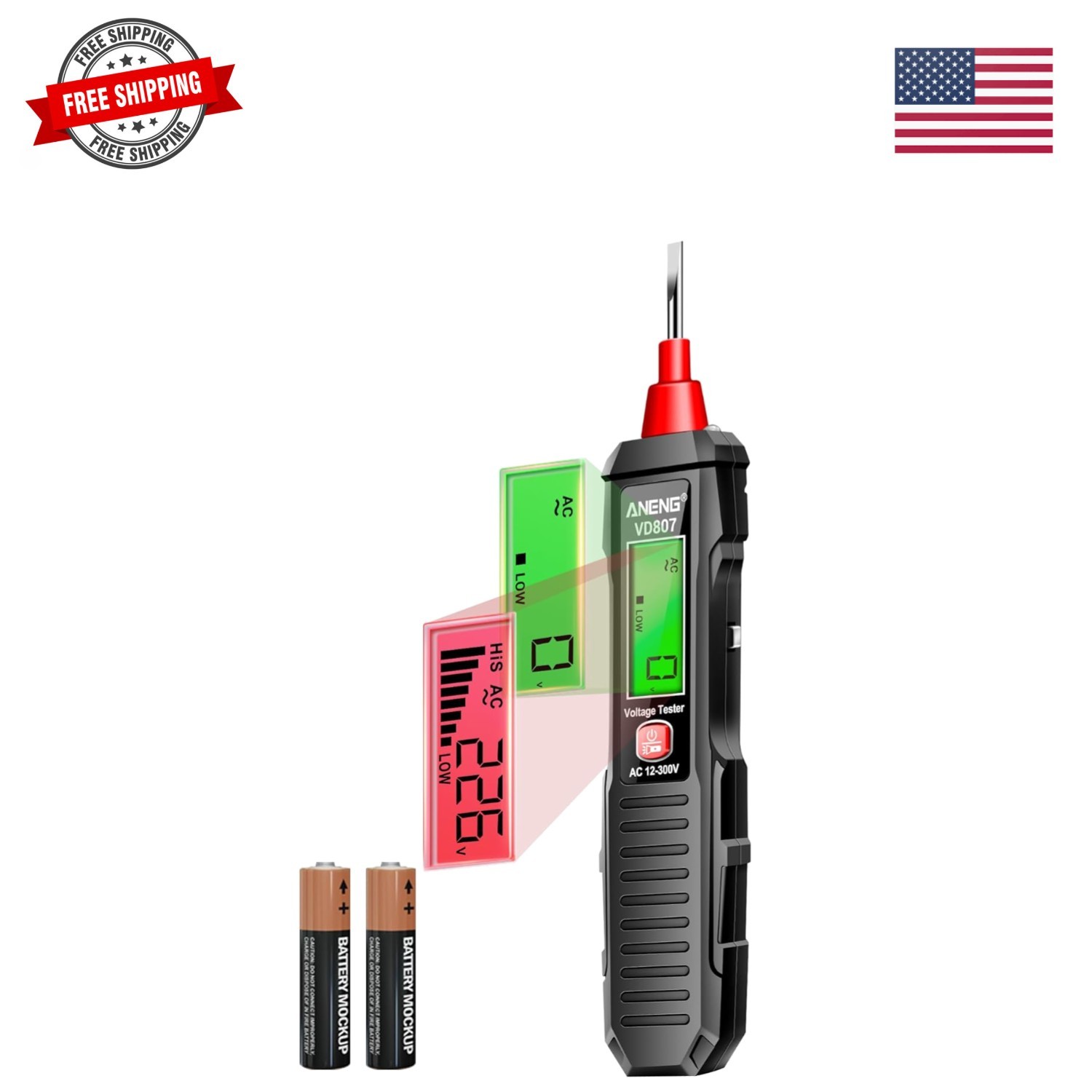 Non Contact Voltage Tester,Electrical Tester Pen, Range AC Voltage,Light Bulb...