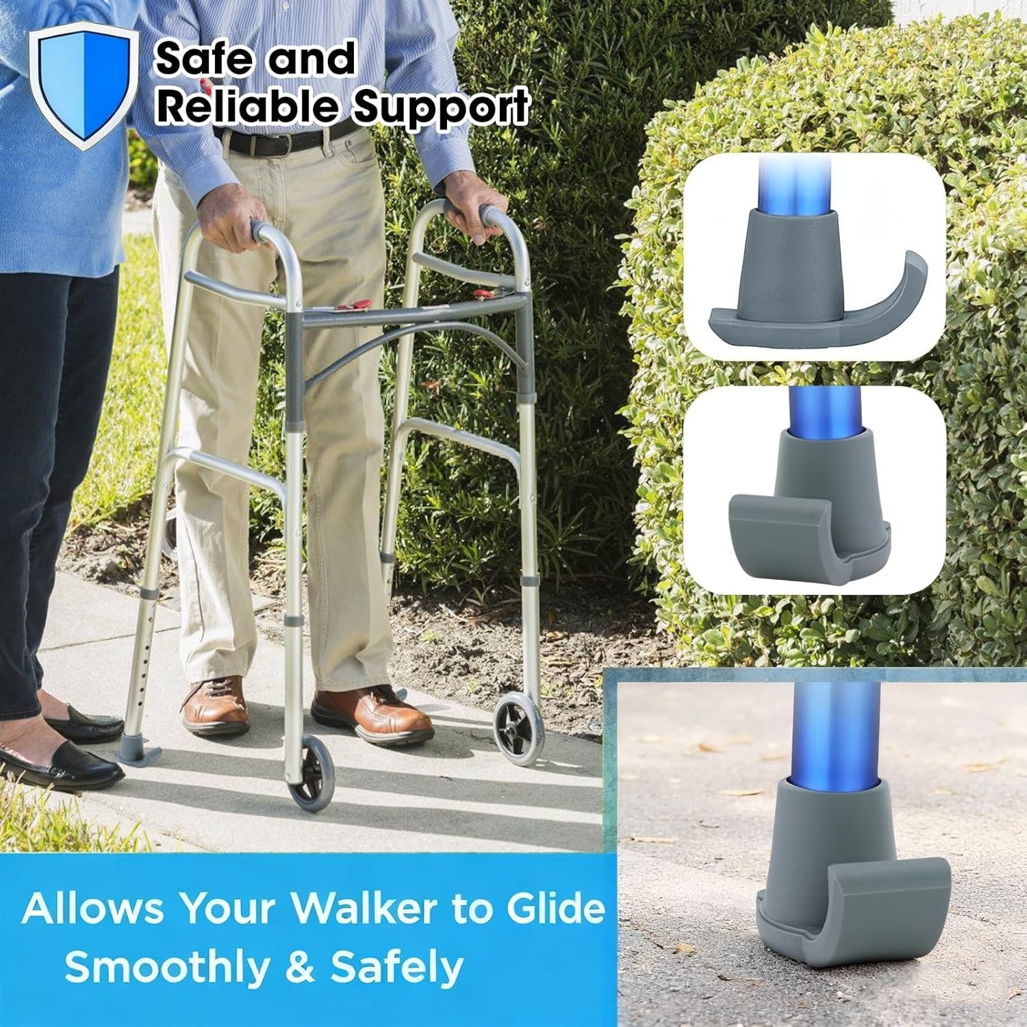 4 Pack Walker Skis Glides Universal Sliders for Folding Walkers Mobility Accesso