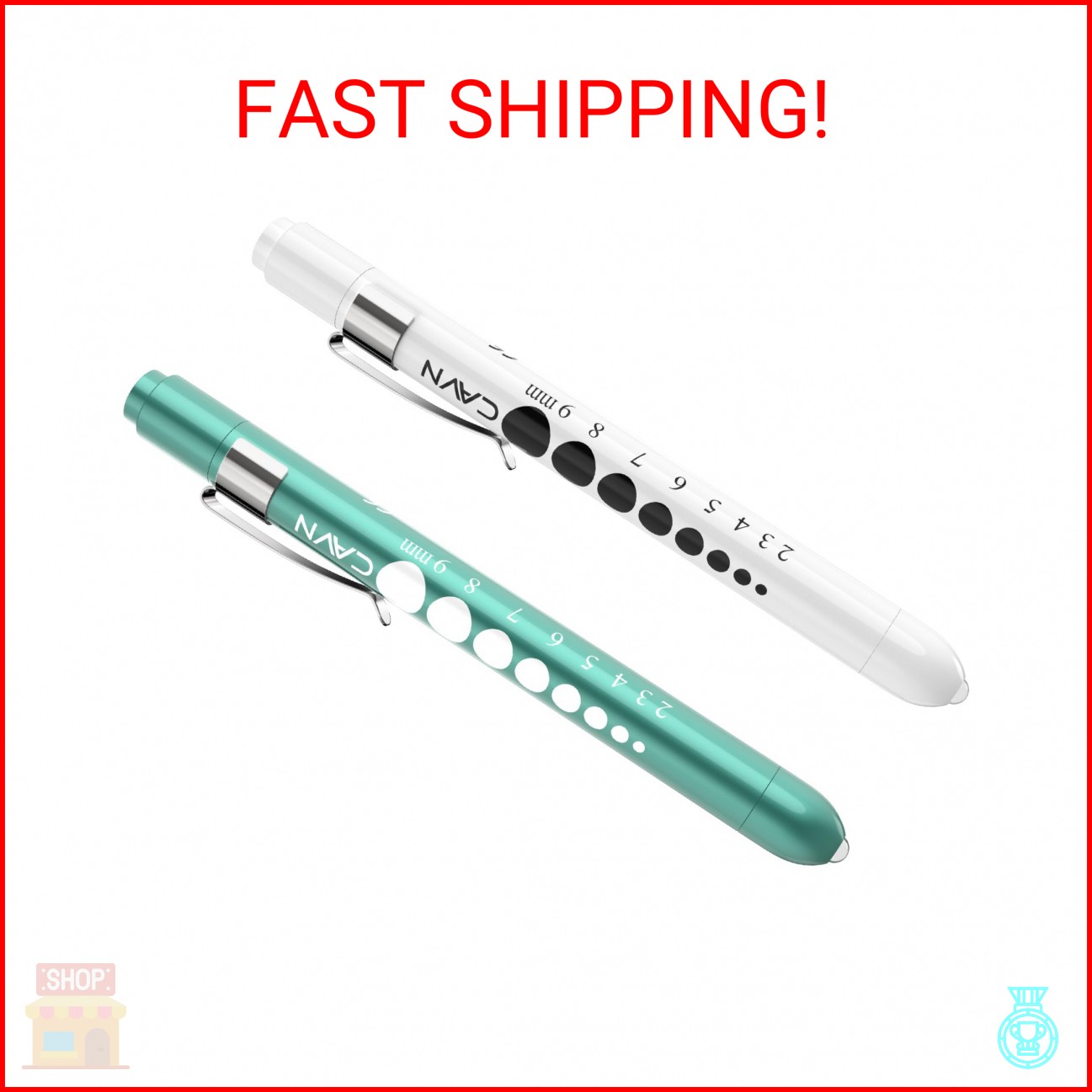 CAVN Pen Light with Pupil Gauge LED Penlight for Nurses Doctors, 2 Pcs Reusable