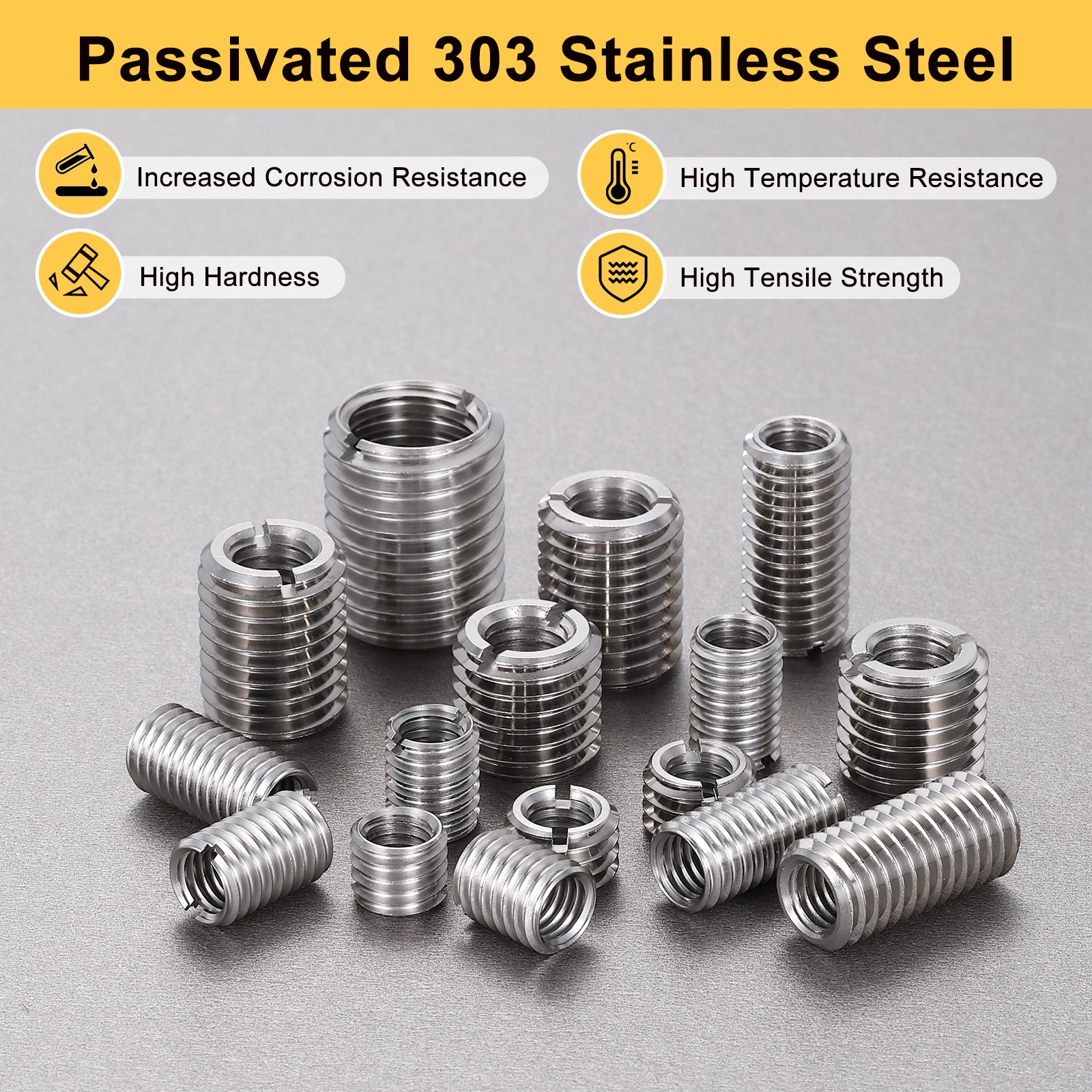 10pcs M12x1.75 Male to M6x1 Female Thread Repair Insert Reducing Nut 15mm Long