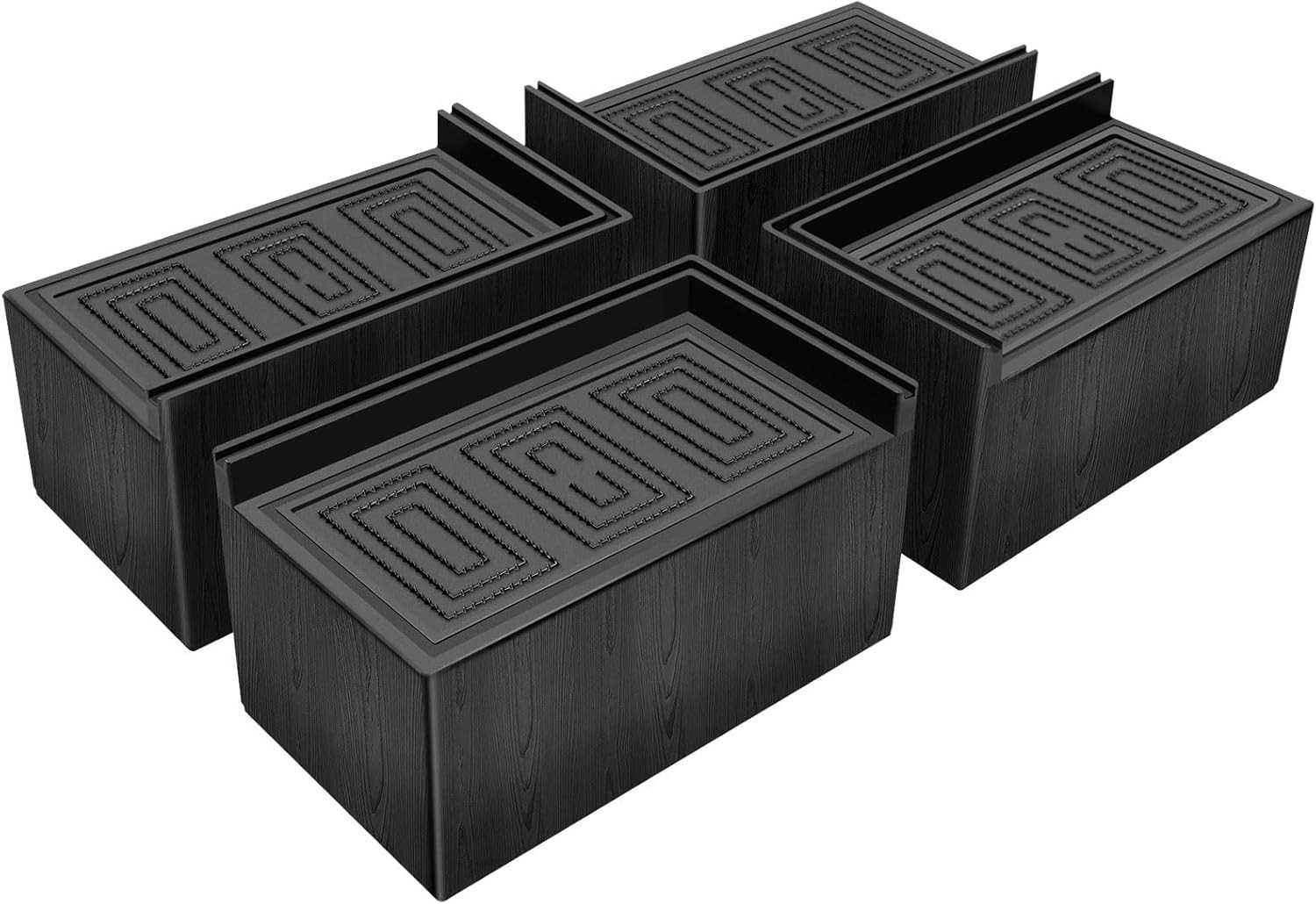 Heavy Duty Bed Risers 4 Pack 3 Inch Furniture Risers Black 1300 lbs