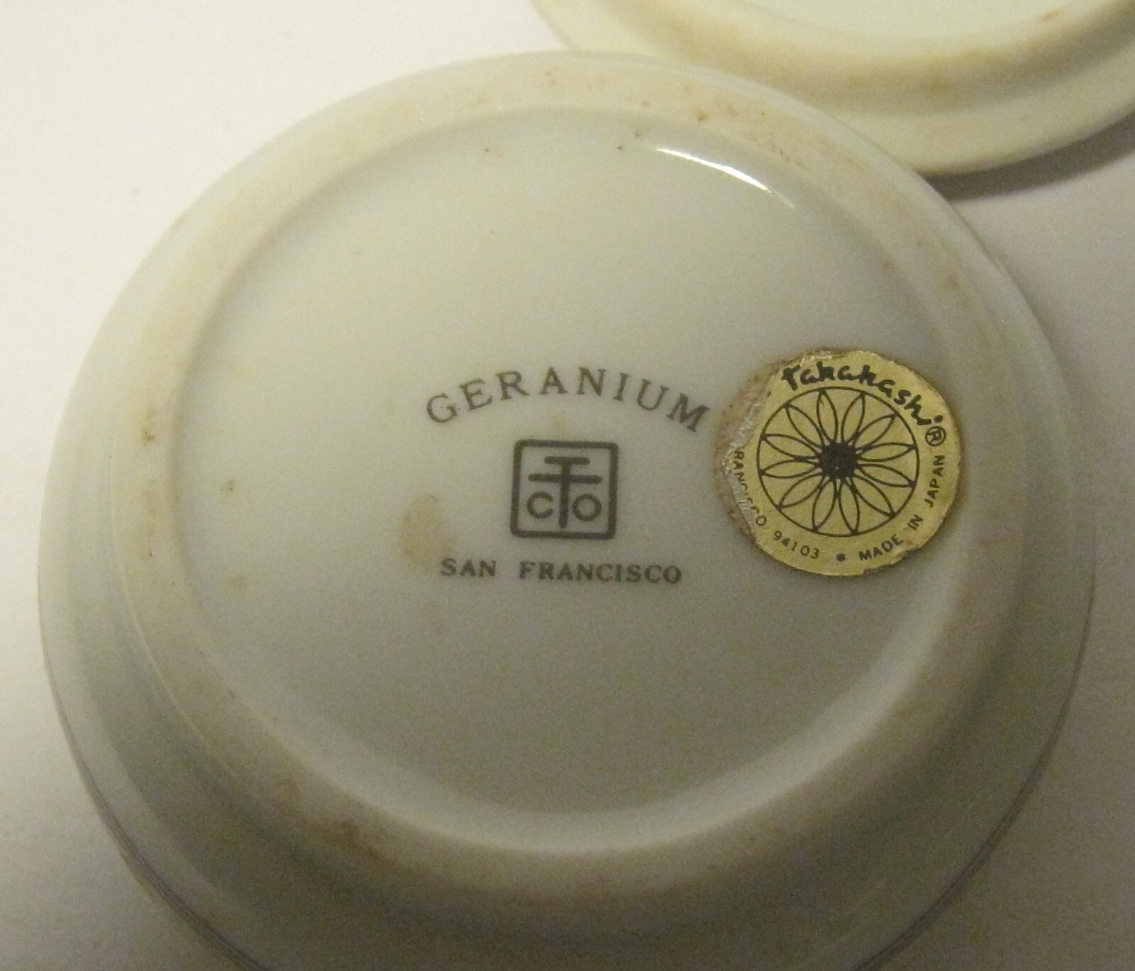 TAKAHASHI Porcelain Ring Box GERANIUM Excellent Condition!!!