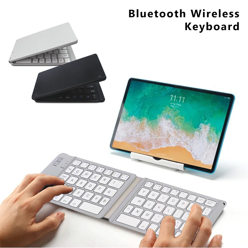 Portable Foldable Keyboard Wireless Bluetooth for PC Phone Ultra Slim Recharge