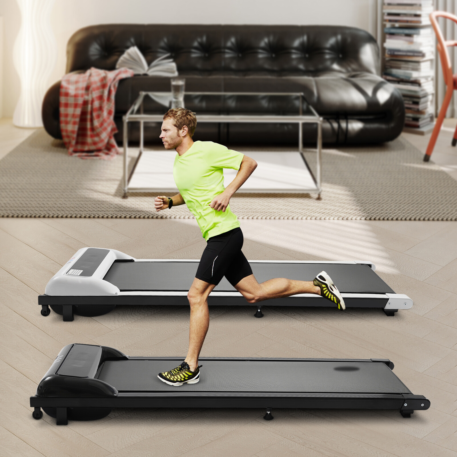 Treadmill Under Desk Electric Running Walking Pad Treadmill w/ Remote