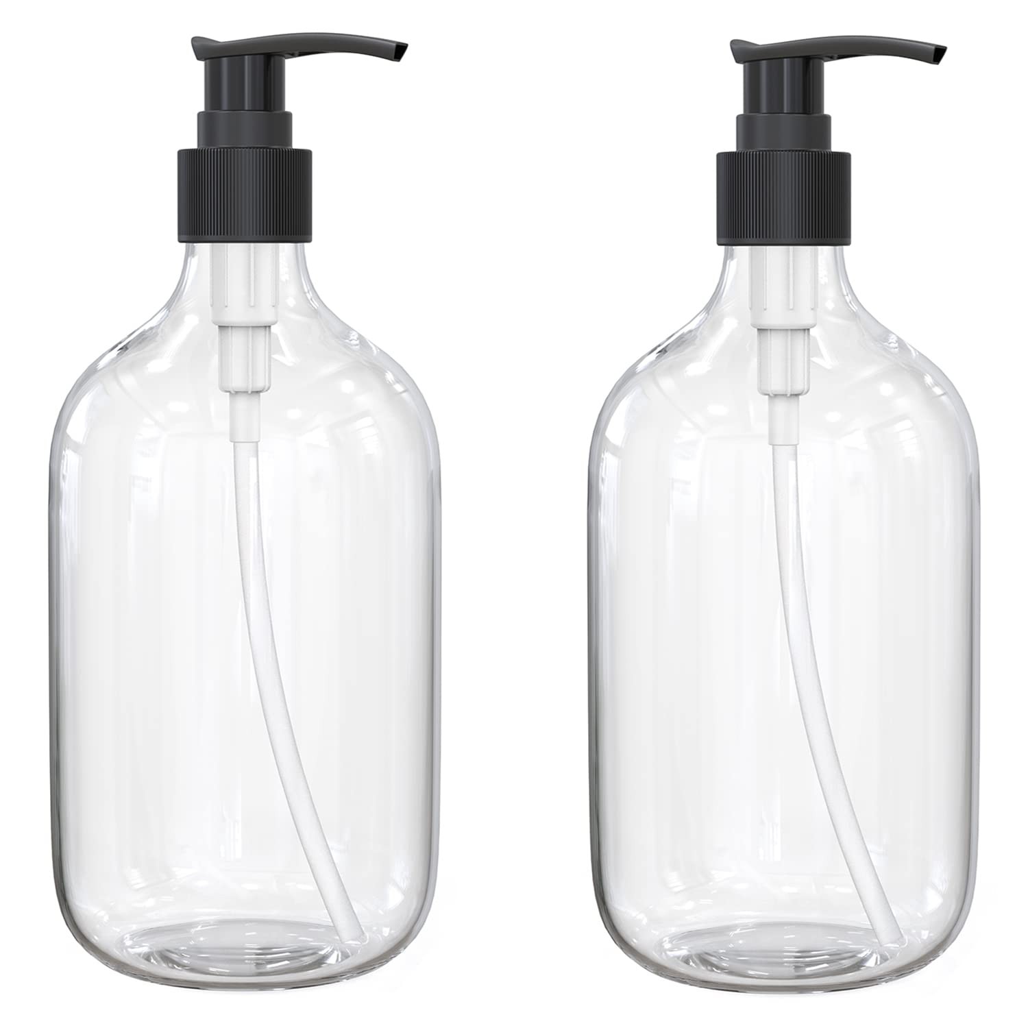 10 Ounce Clear Plastic Pump Bottle Dispenser Refillable Empty Bottle Container