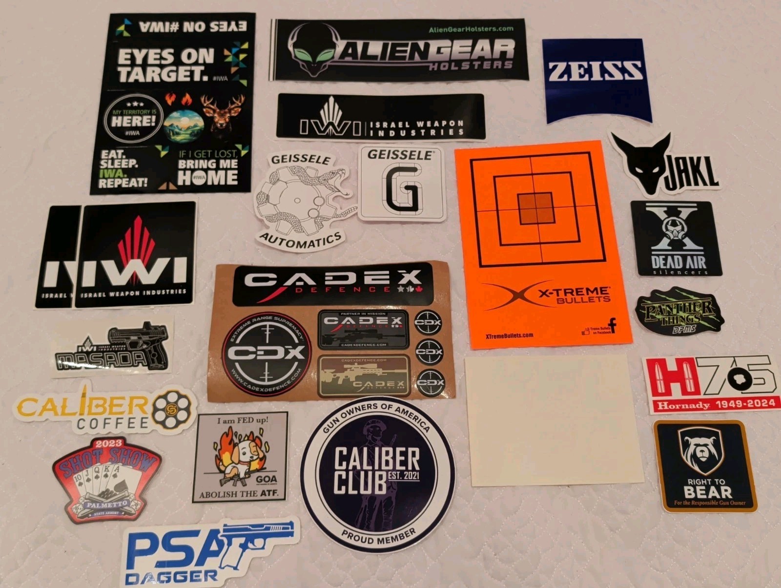 Stickers Tactical Firearms Kel Tec Geissele  IWI PSA (Lot of 22) SHOT SHOW 2026