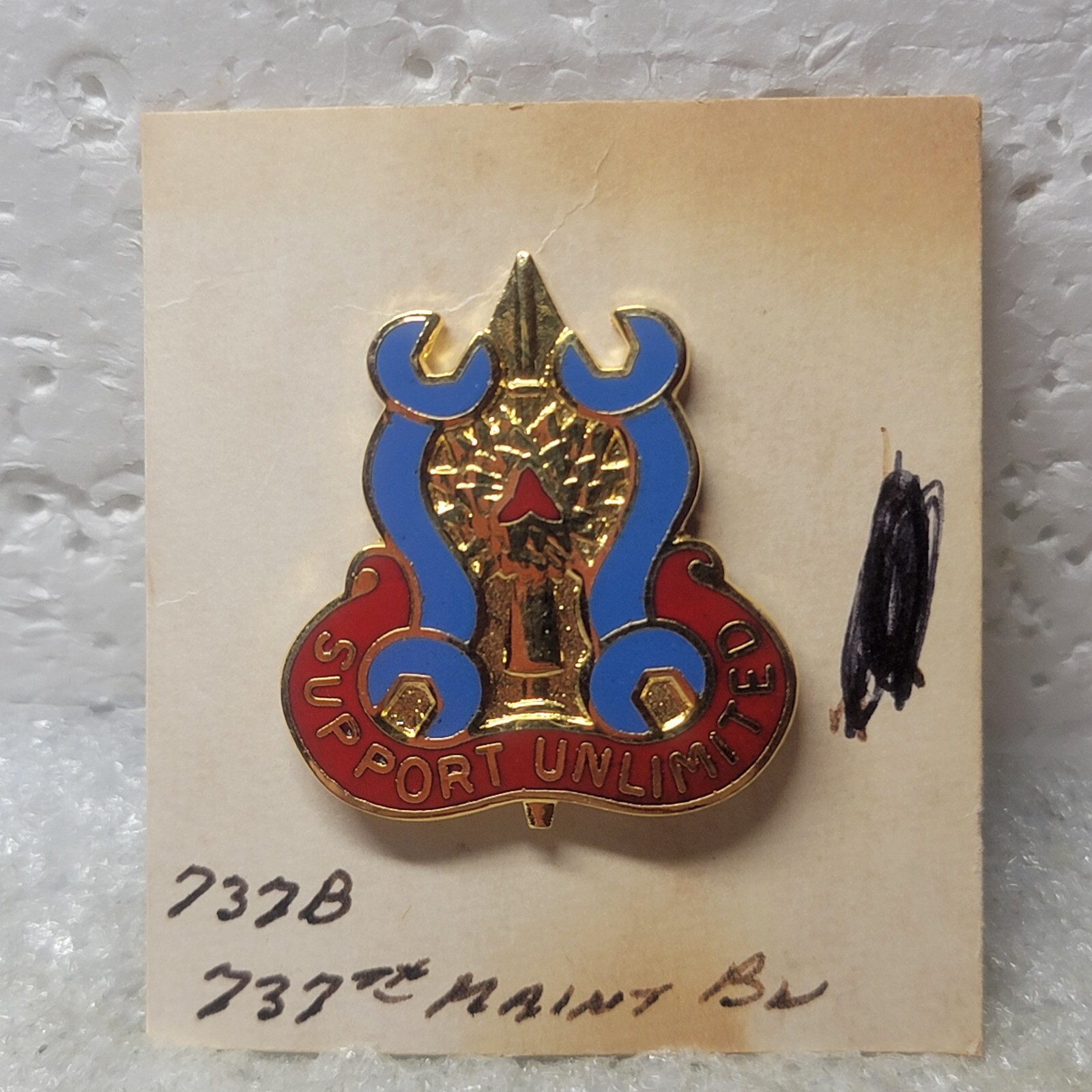 VTG US Army 737th Maintenance Battalion Pin Support Unlimited NS Meyer DI DUI