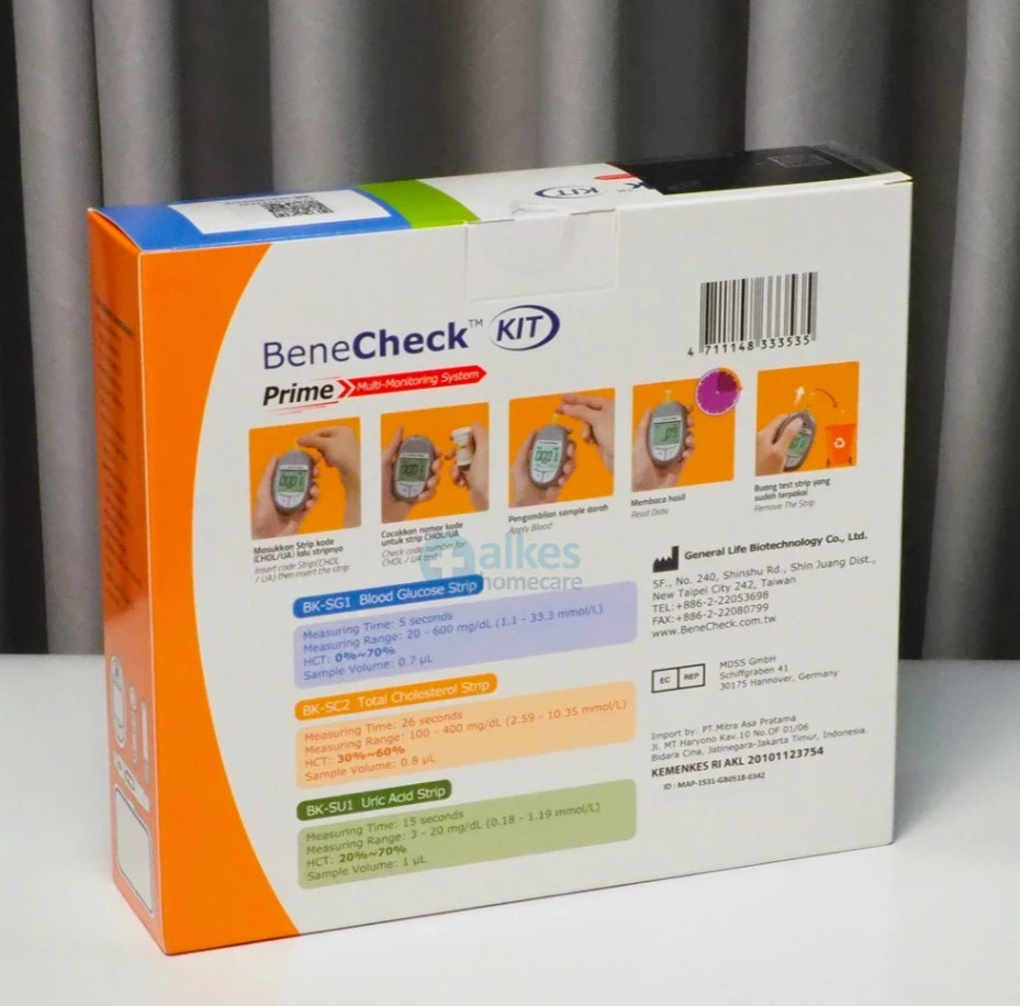 Benecheck PRIME KIT 3 in 1 Meter Kit Glucose Cholesterol Uric Acid Monitor