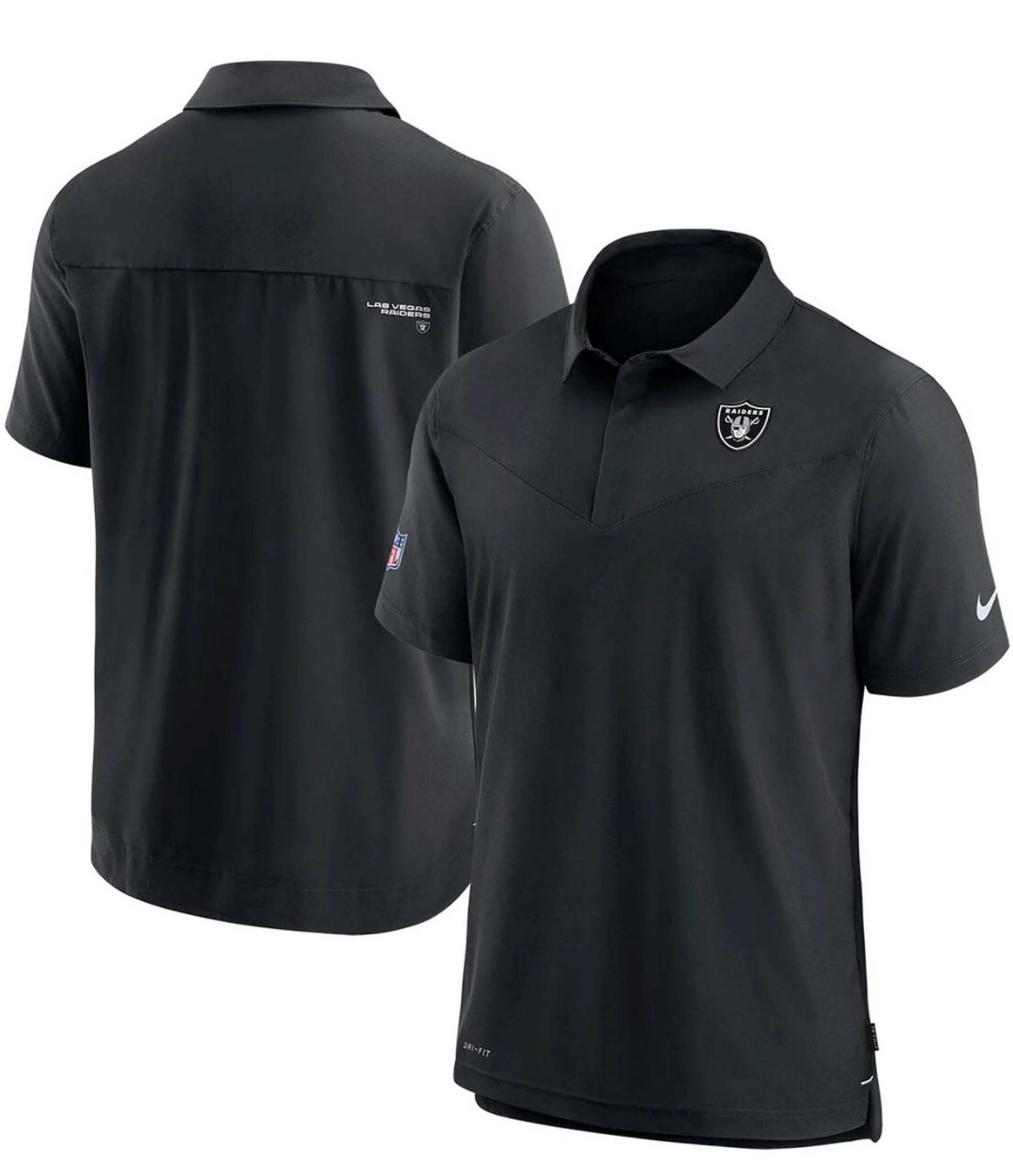 Nike Dri-Fit On-Field Sideline UV Performance Black Polo Shirt Las Vegas Raiders