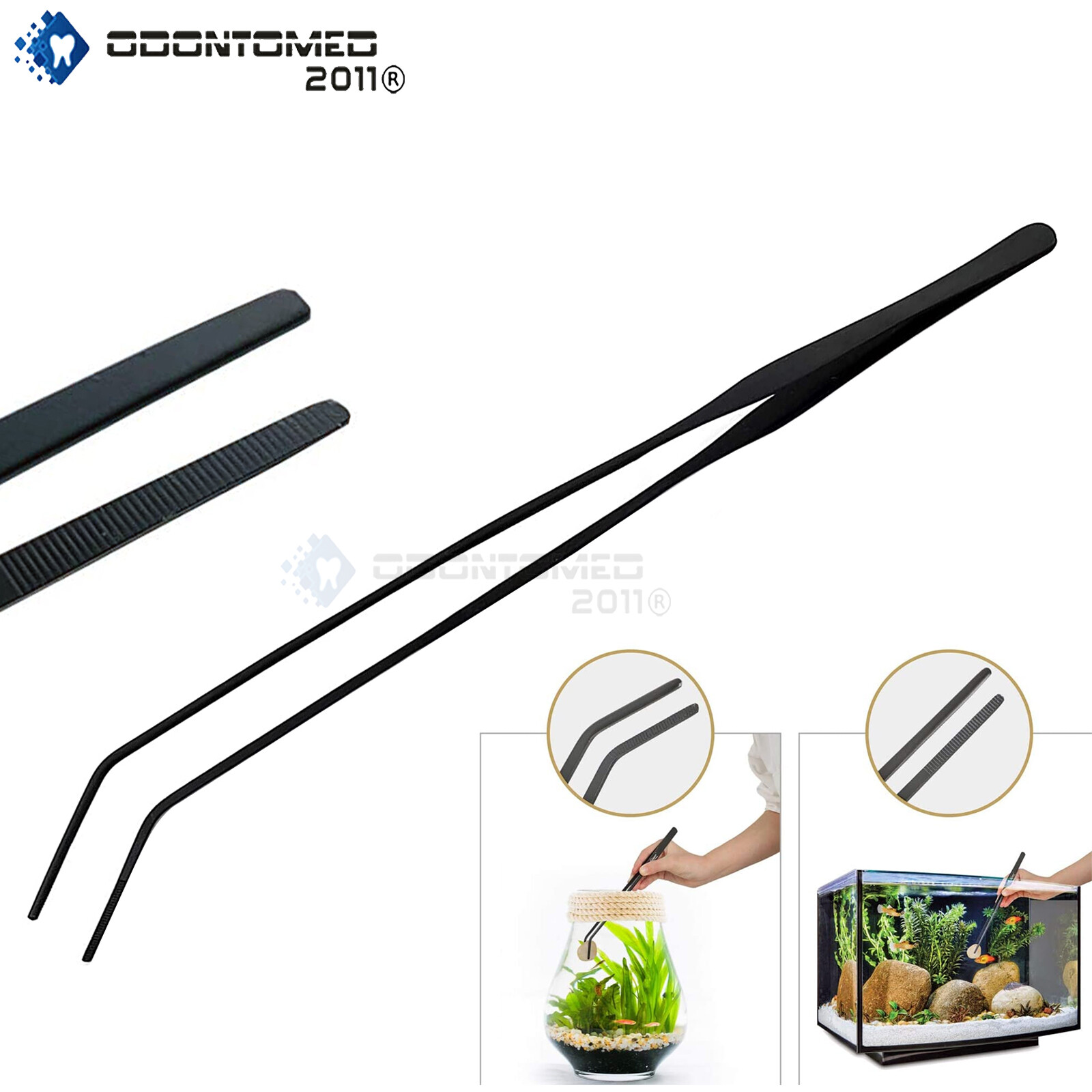 Premium Stainless Steel Aquarium Long Tweezers 15'' Aquatic Plant Fish Starters