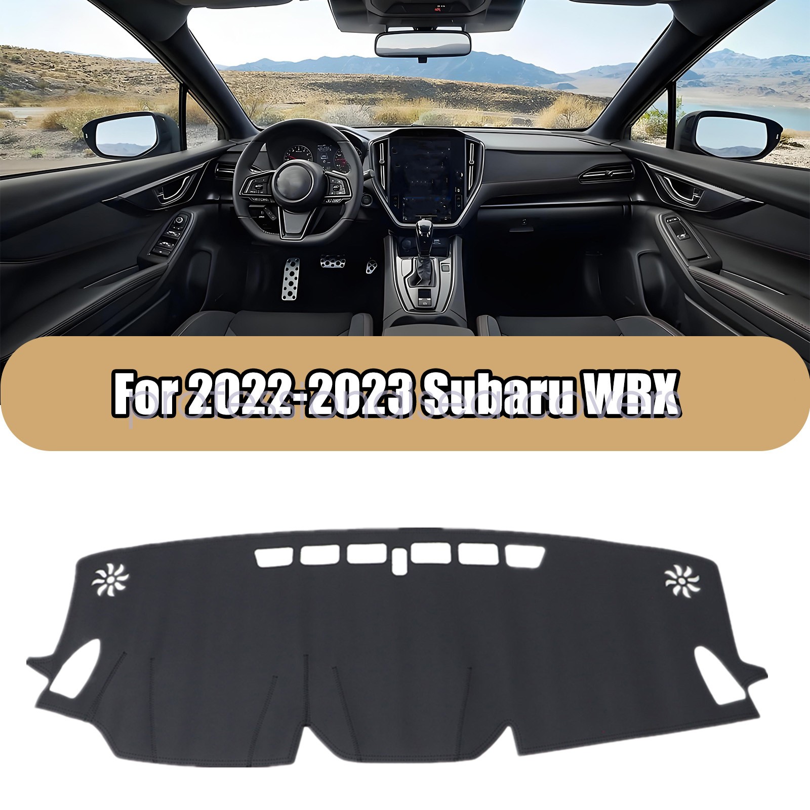 For 2022-2023 Subaru WRX Leather Dashboard Dash Cover Dashmat Carpet Car