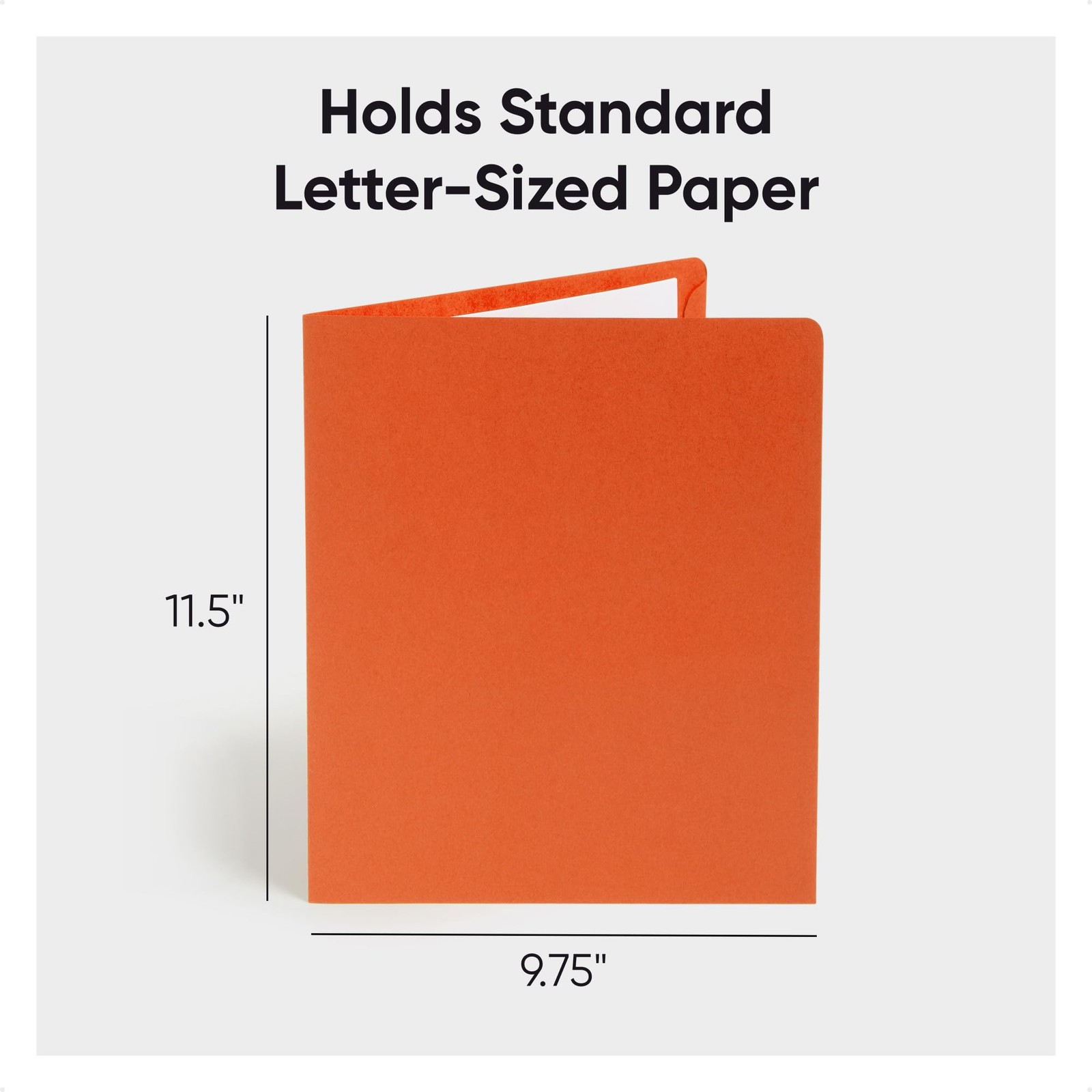 Two-Pocket Heavyweight Folder Paper Folders with Pockets Letter Size Orange 2...