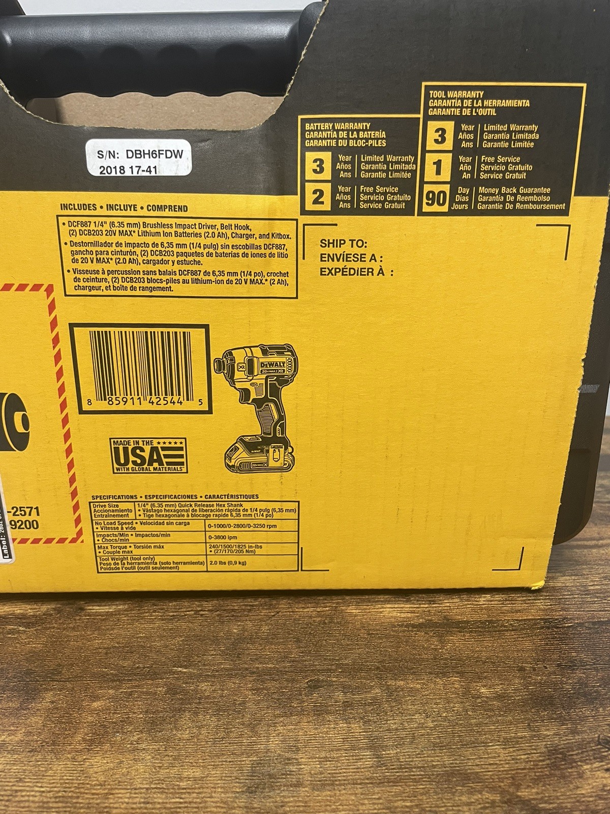DEWALT DCF887D2 20V Cordless Brushless Impact Driver kit NEW