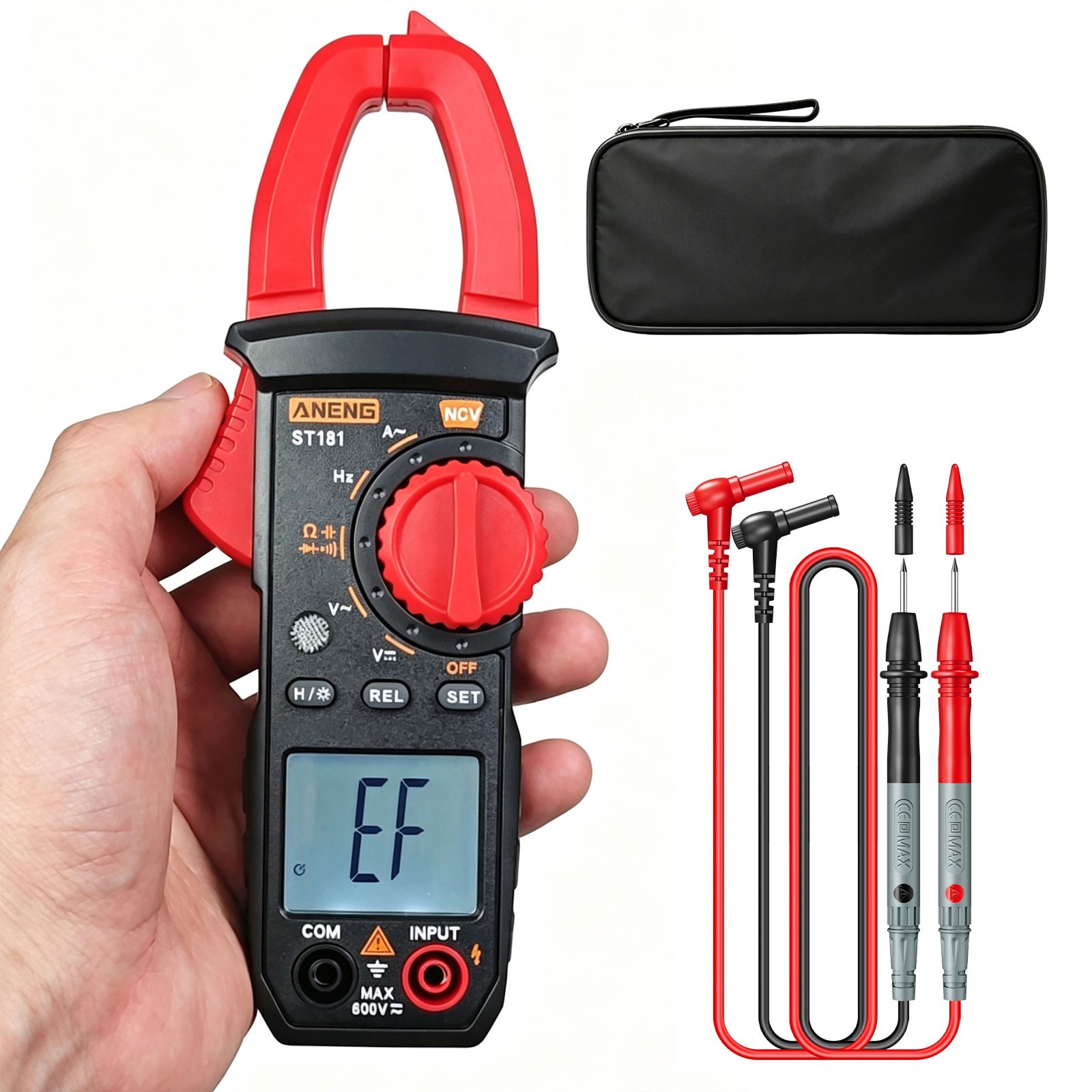 ANENG ST181 Digital Clamp Meter Auto Range Multimeter 400A AC DC Voltage NCV Ohm