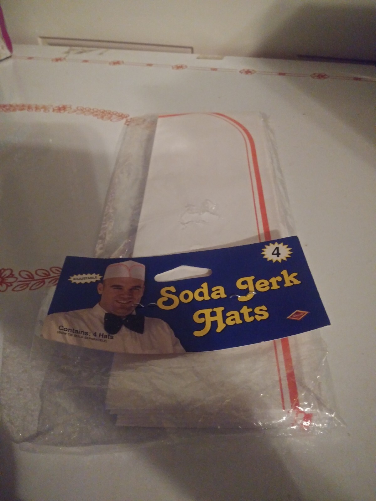 Beistle NEW OLD STOCK Soda Jerk Hats 4 In Package.  Made In The USA.  So Cool!