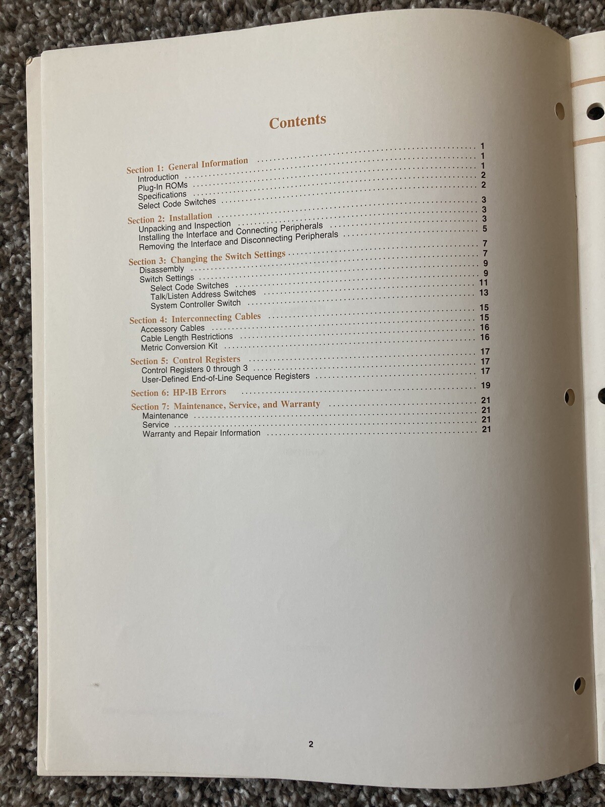 HP HP-IB PERIPHERAL INSTALLATION INSTRUCTIONS Manual Great Condition!
