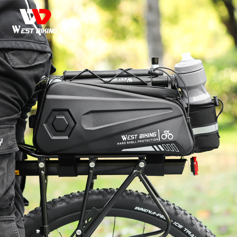 WEST BIKING Waterproof Bike Hard Shell Bag Bicycle Rear Rack Pack Bag Panniers