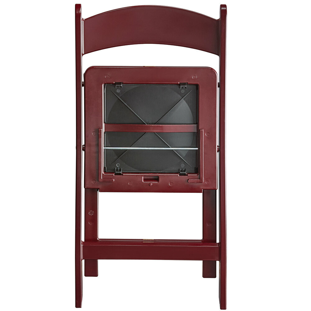 100 PACK Mahogany Resin Folding Chair with Black Vinyl Padded Seat