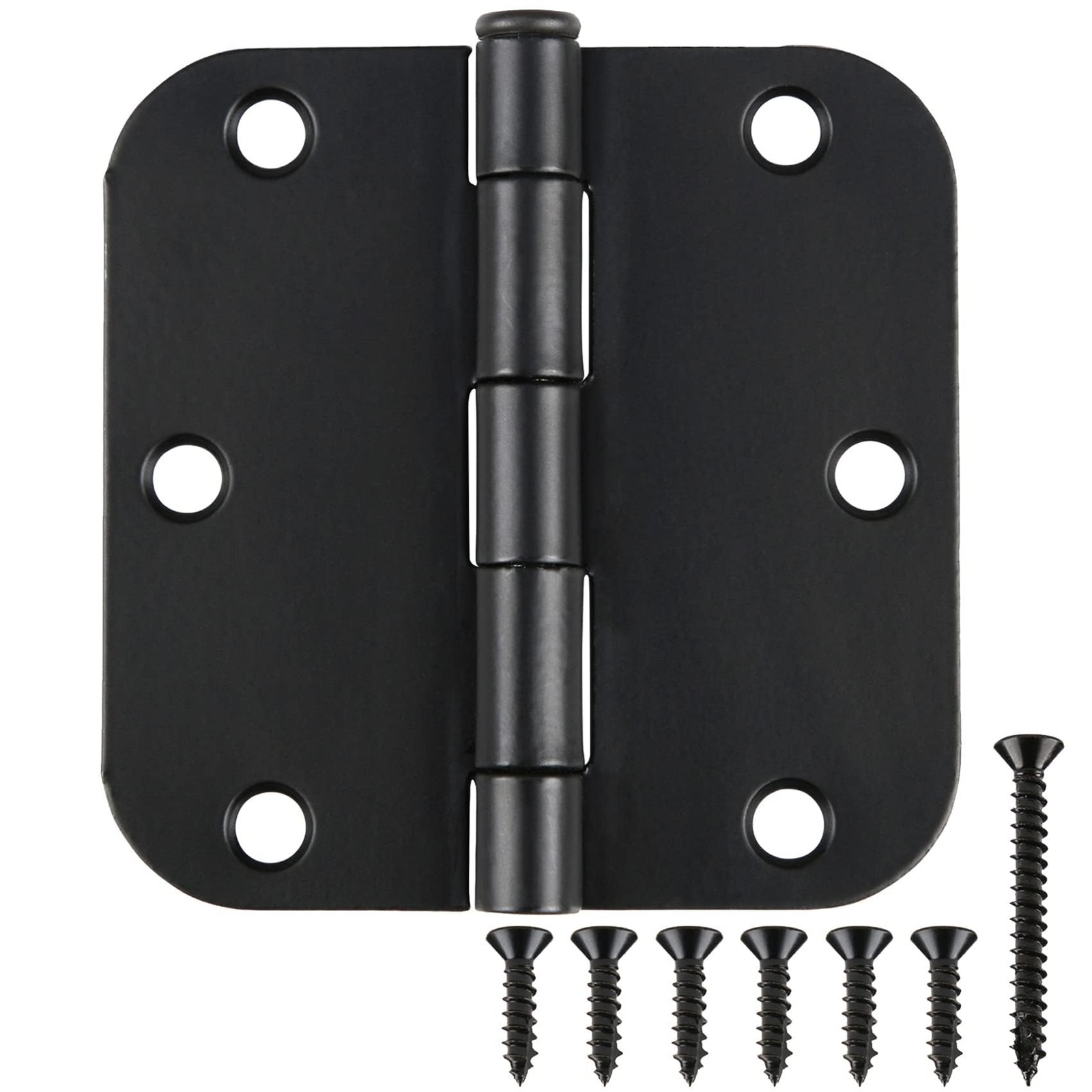 18 Pack Matte Black Door Hinges 3.5 x 3.5 Inch Interior 3 1/2 Inch Door Hinge...