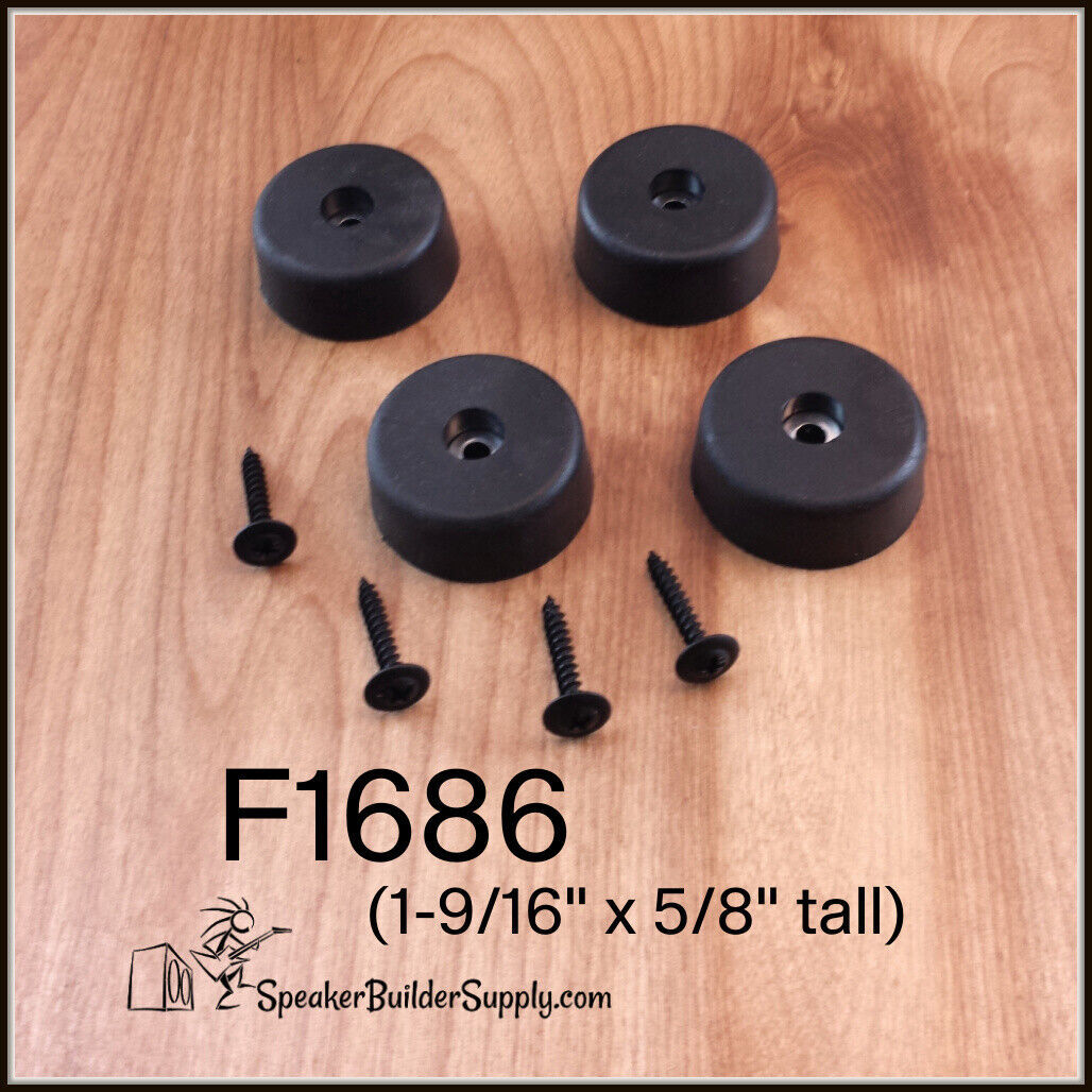 Penn F1686 4pc large rubber speaker cabinet feet with screws