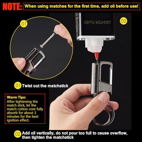Permanent Match Infinity Lighter, Multitool Keychain Bottle Opener for Men,