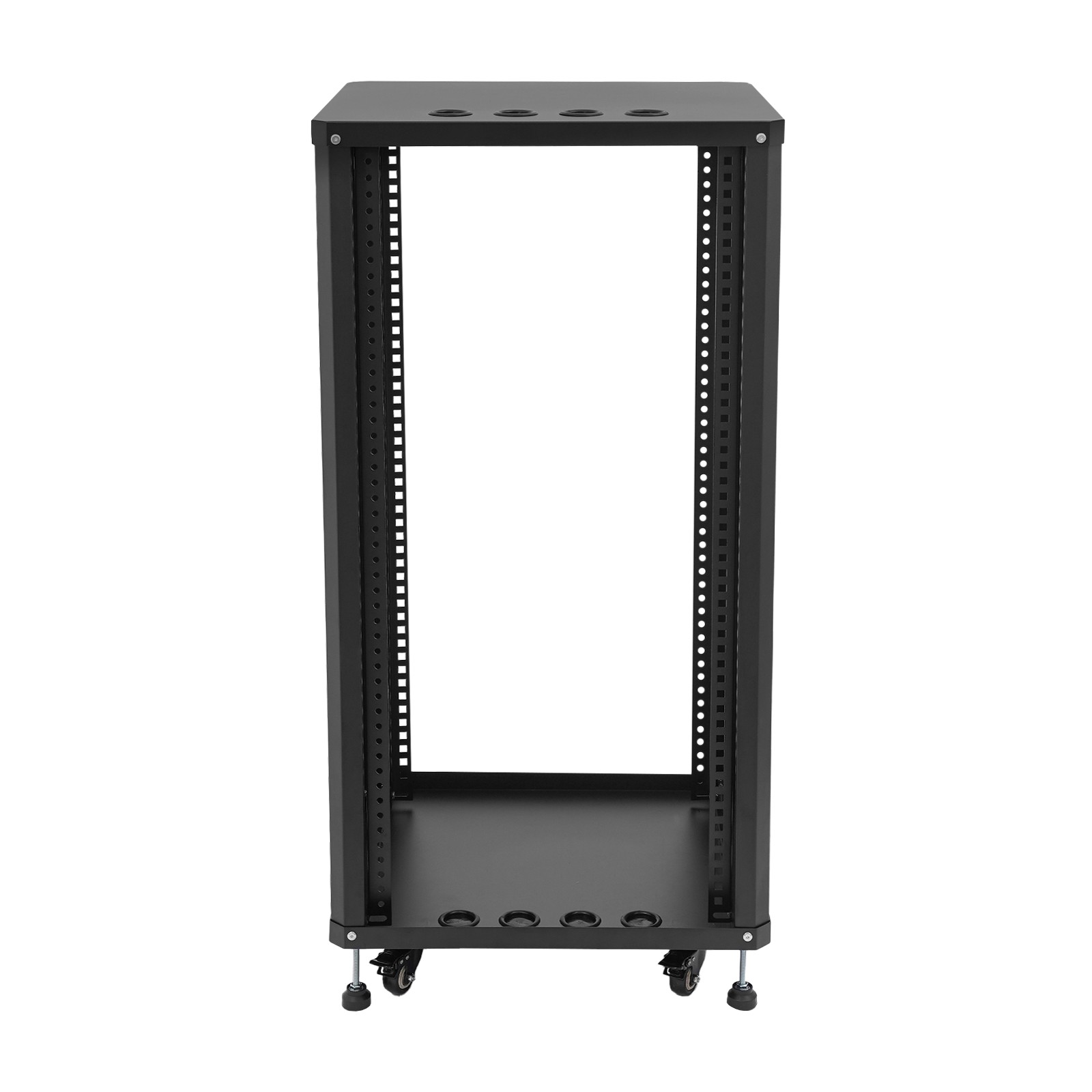 22U DJ Mixer Stand Rolling Stereo & Server Rack with Wheel Open Frame for Audio