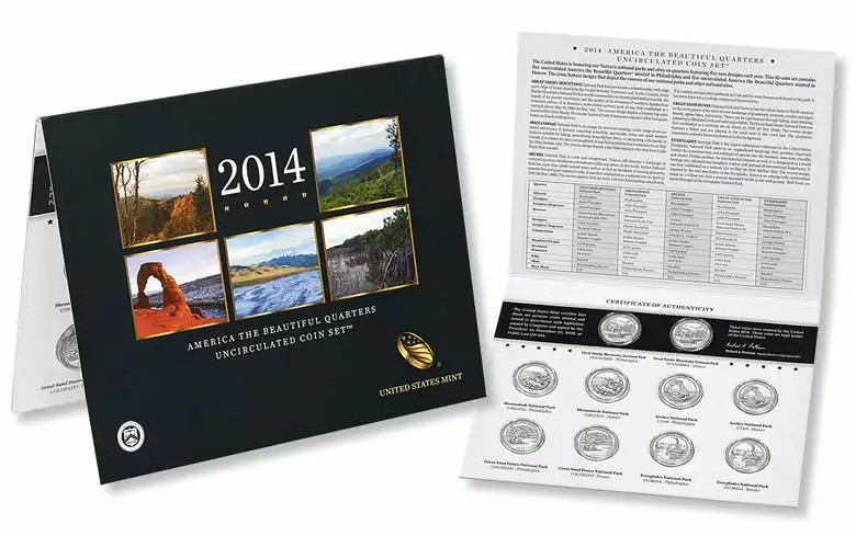 2014-P&D America the Beautiful Quarters Uncirculated Coin Set