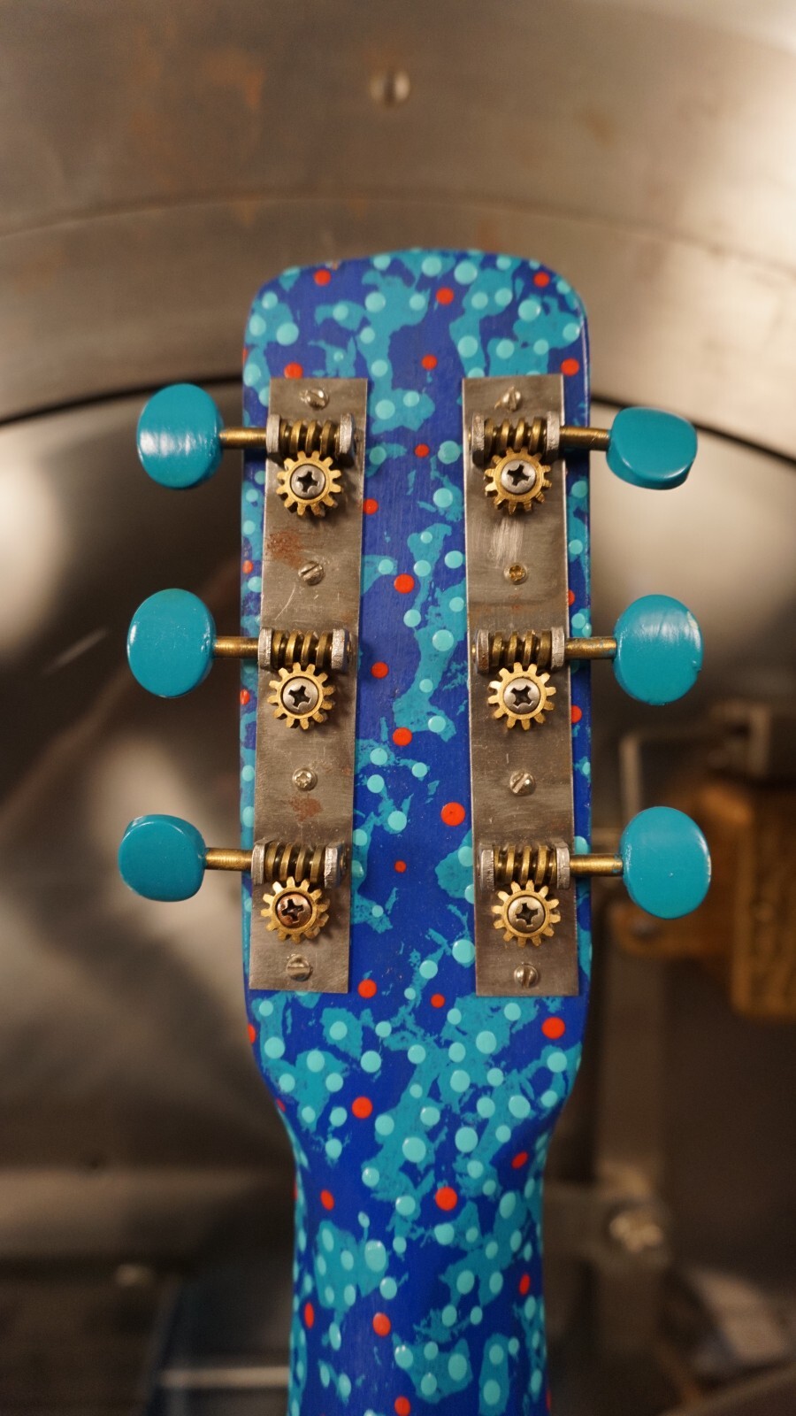 Hap "Michael Hapner" Hand Painted Guitar Blue Psychedelic Wall Art