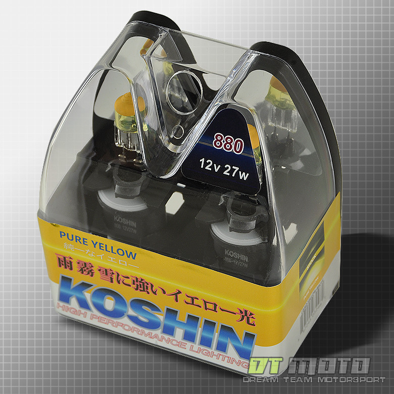 3000K Pure Yellow 12V 27W 880 Halogen Xenon Headlights Fog Head Light Bulbs
