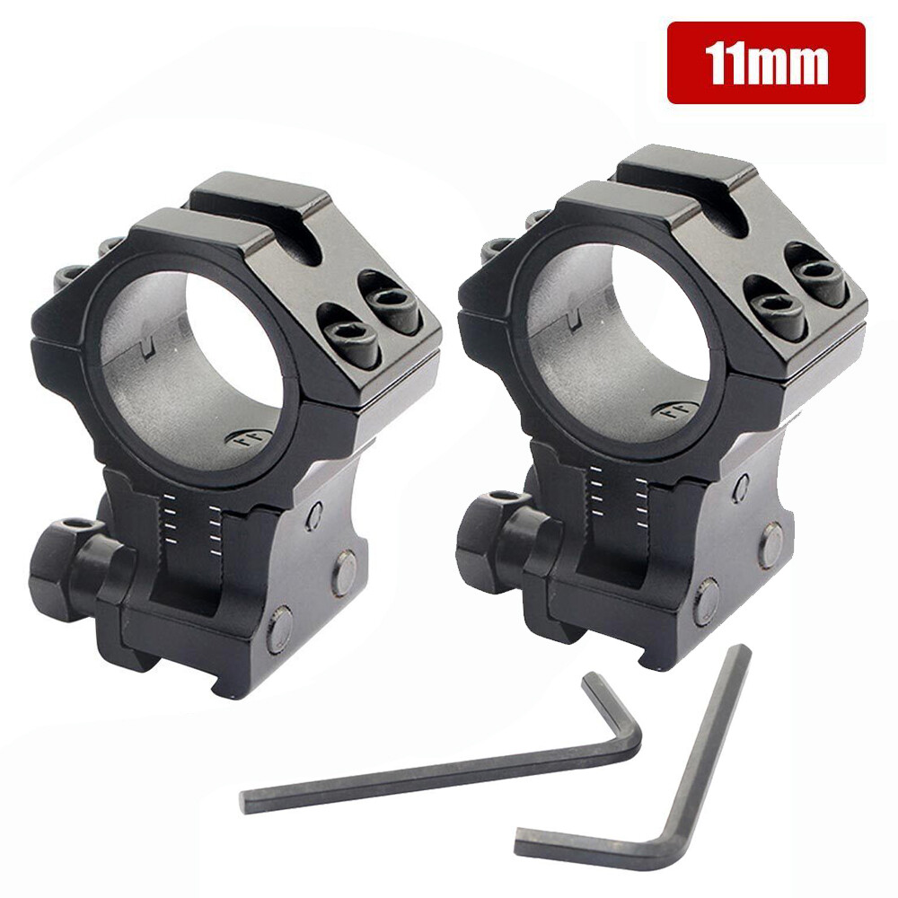 2 Pieces 1"/30mm Adjustable Height Scope Rings Mount f 11mm Dovetail Riser Base