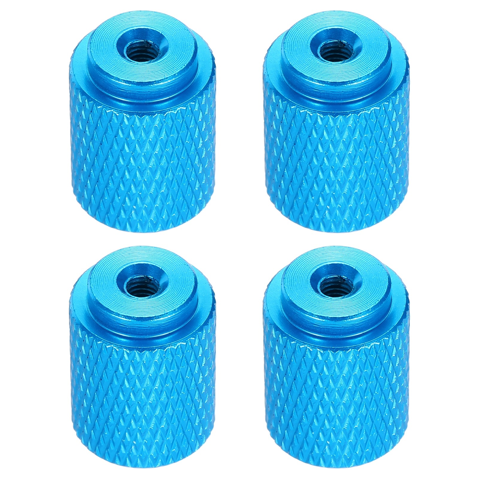 4pcs Knurled Thumb Nut, M3 12mm OD 16mm Height Aluminium Alloy Sky Blue