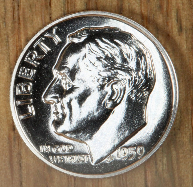 1959 (P) Proof Silver Roosevelt Dime 10¢ - Choice to Gem Proof