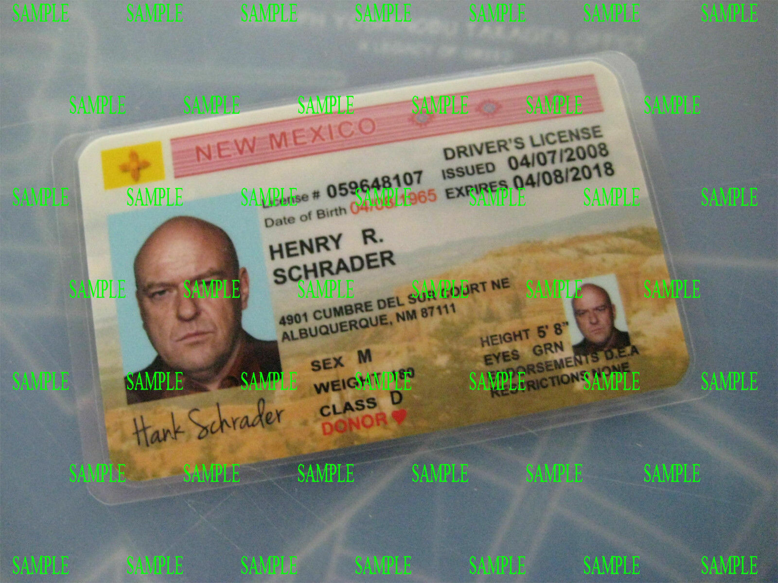 Breaking Bad Hank Schrader Drivers License, Prop, Cosplay, Novelty