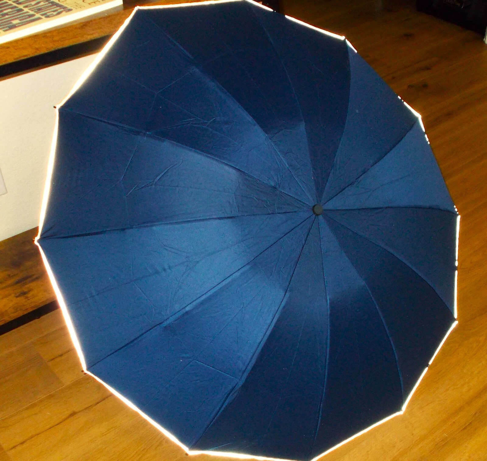 42" UMBRELLA, Navy Blue , NEW, Reflective oversized collapsible, easy open/close