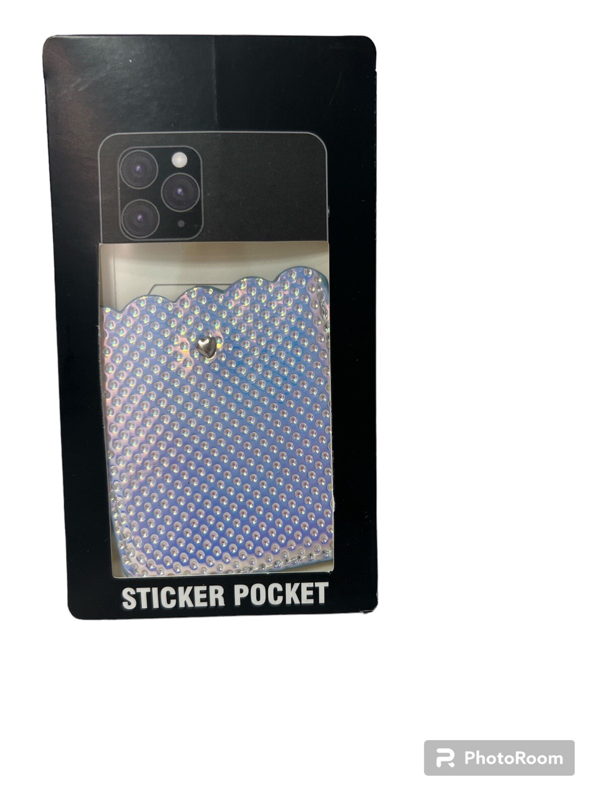 Silver Sticky 3M (Cell Phone Pocket) Wallet Card Holder ID