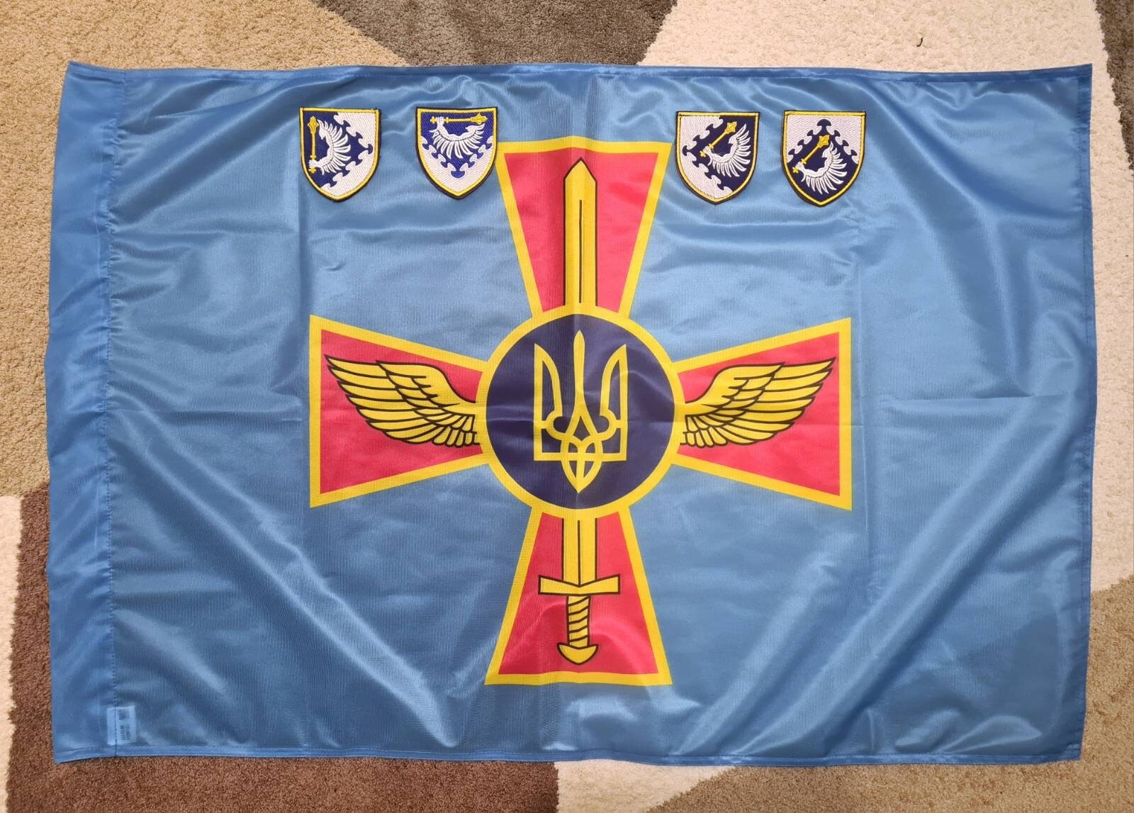 Set of Ukraine war military flag + 4 army patches Ukrainian Air Forces