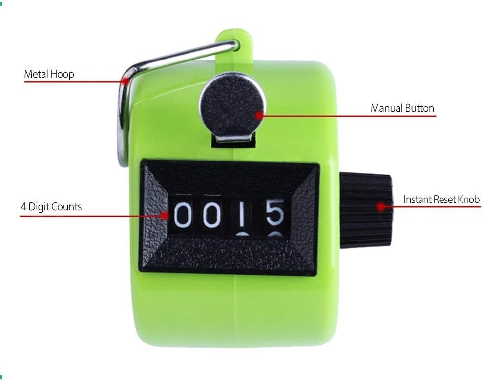 Versatile Pack of 8 Click Counters - Colorful Tally Tools for Any Activity