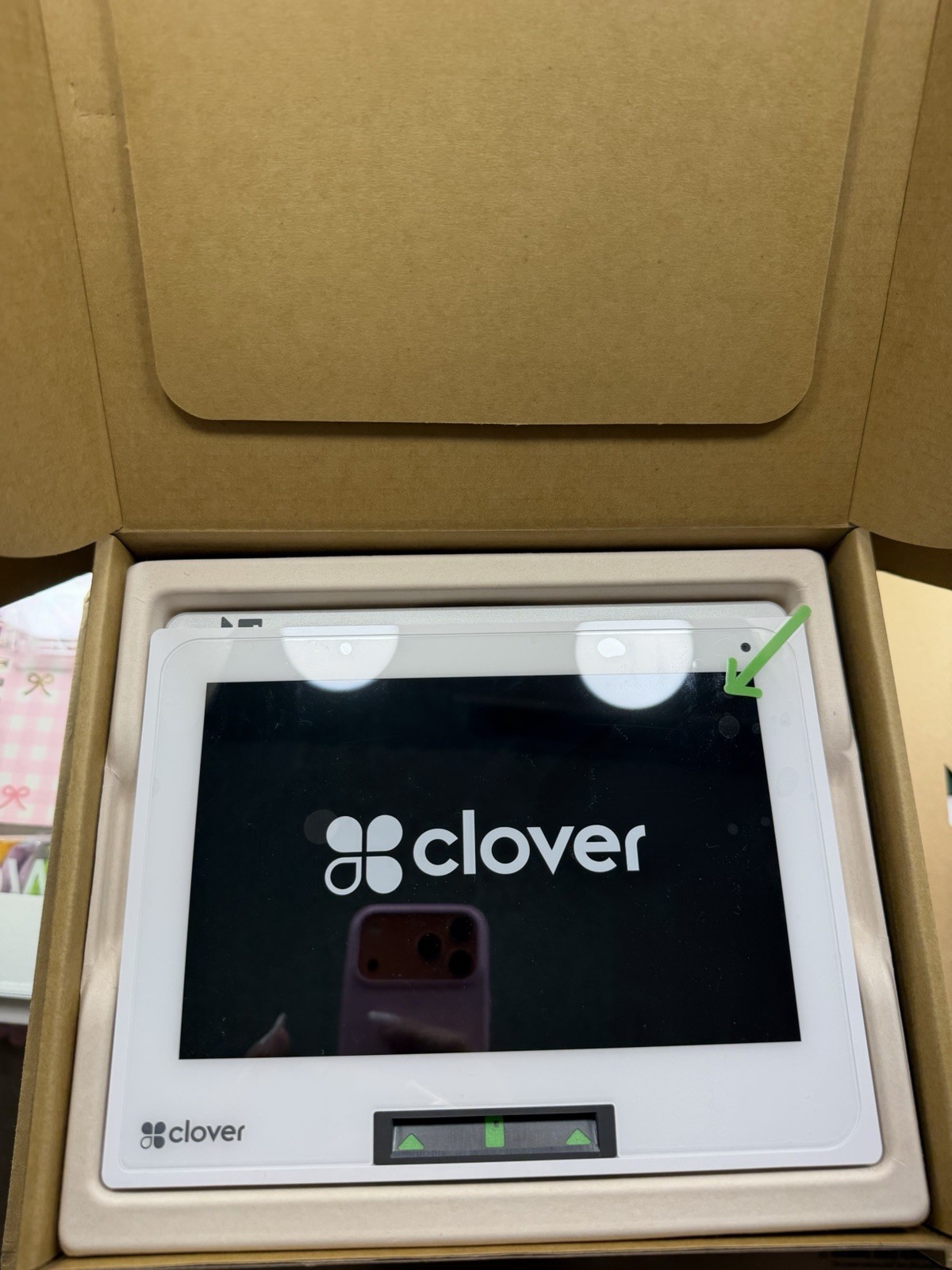 Clover Mini Retail POS System Terminal with Accessories and Setup Materials