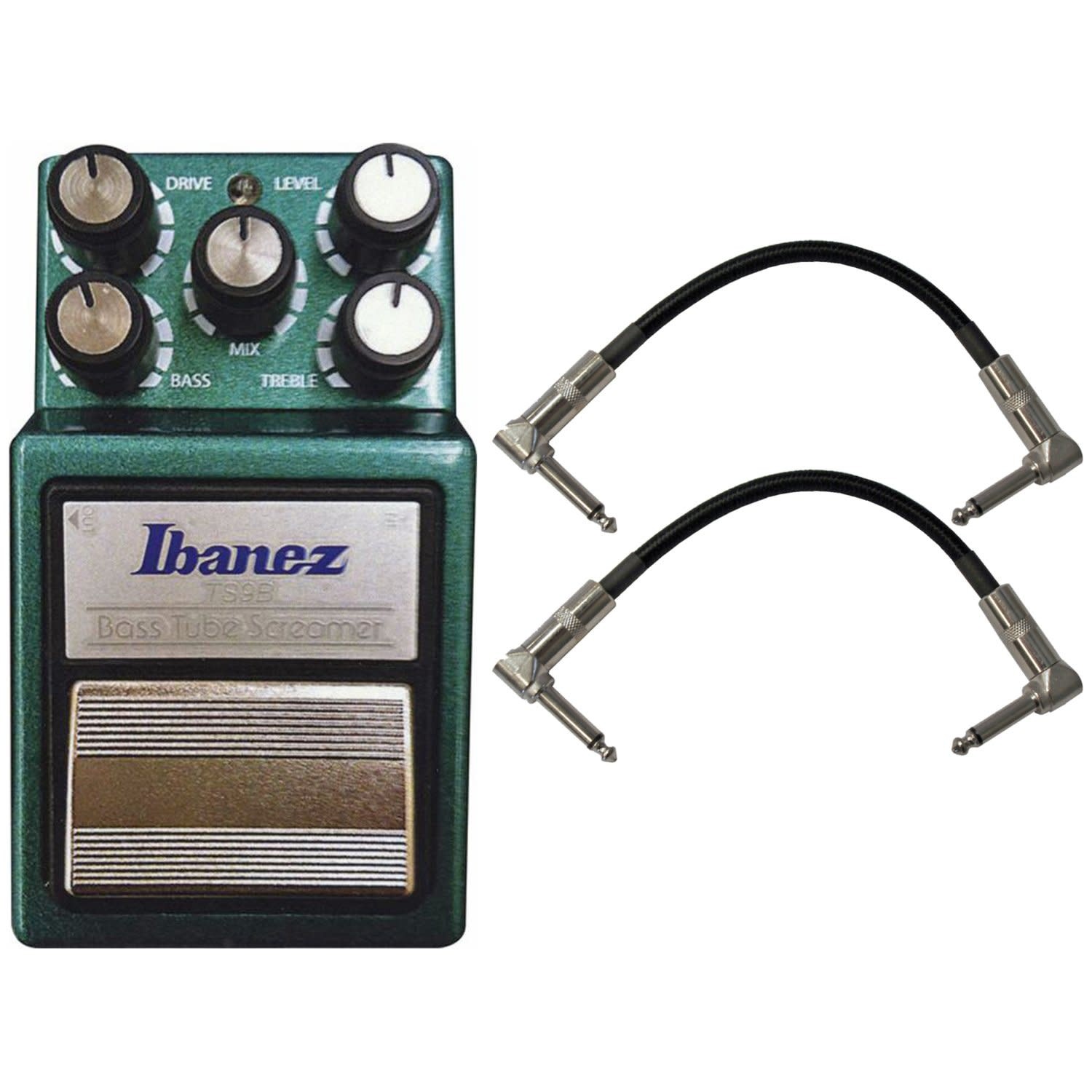 Ibanez TS9B Bass Tube Screamer Bass Overdrive Pedal	w/ 2 Patch Cables