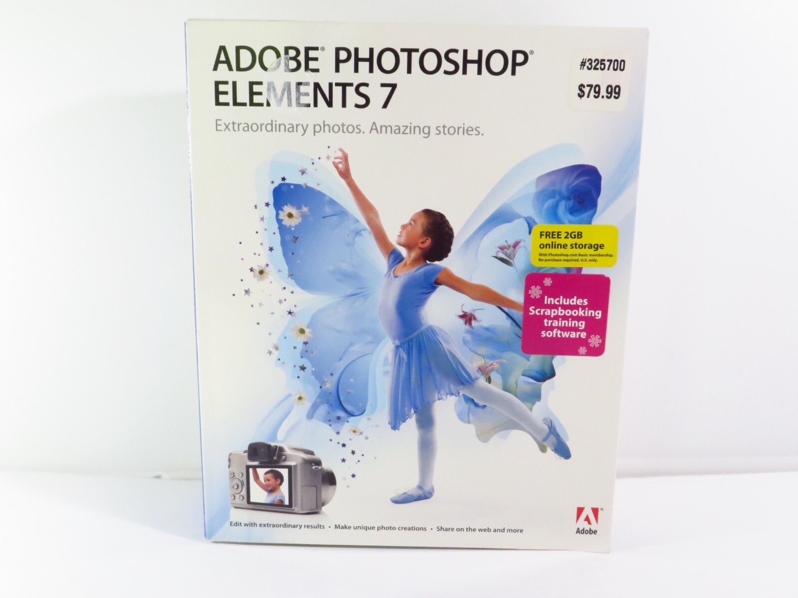 Vintage Photoshop Elements 7 Windows XP Vista PC w/ Serial #, Complete in Box