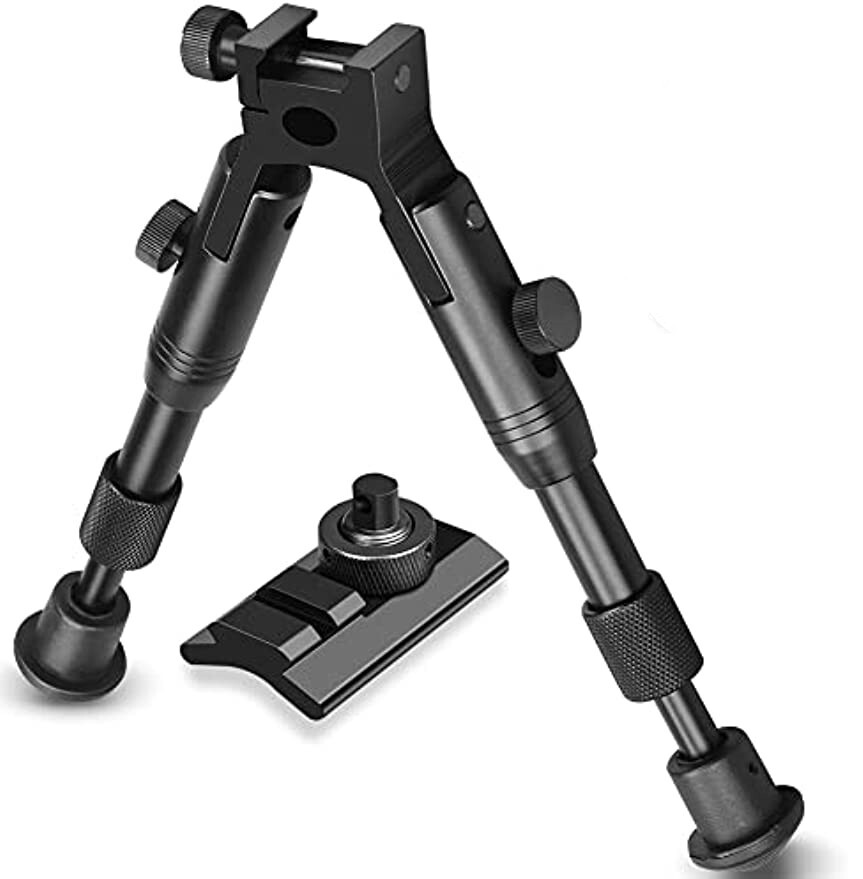 6 Inch Adjustable Bipod Spring Return With Swivel Stud Mount Fit Picatinny Rail