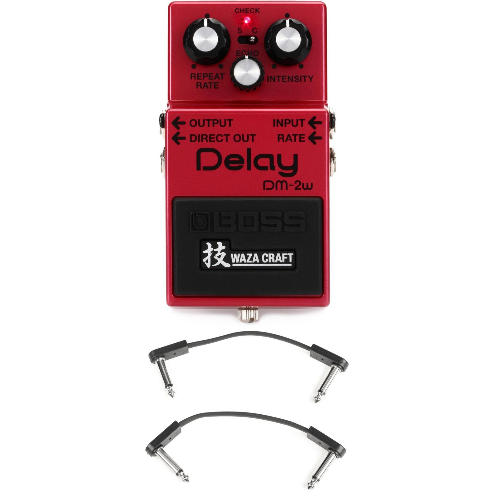 Boss DM-2W Waza Craft Delay Pedal with EBS Patch Cables