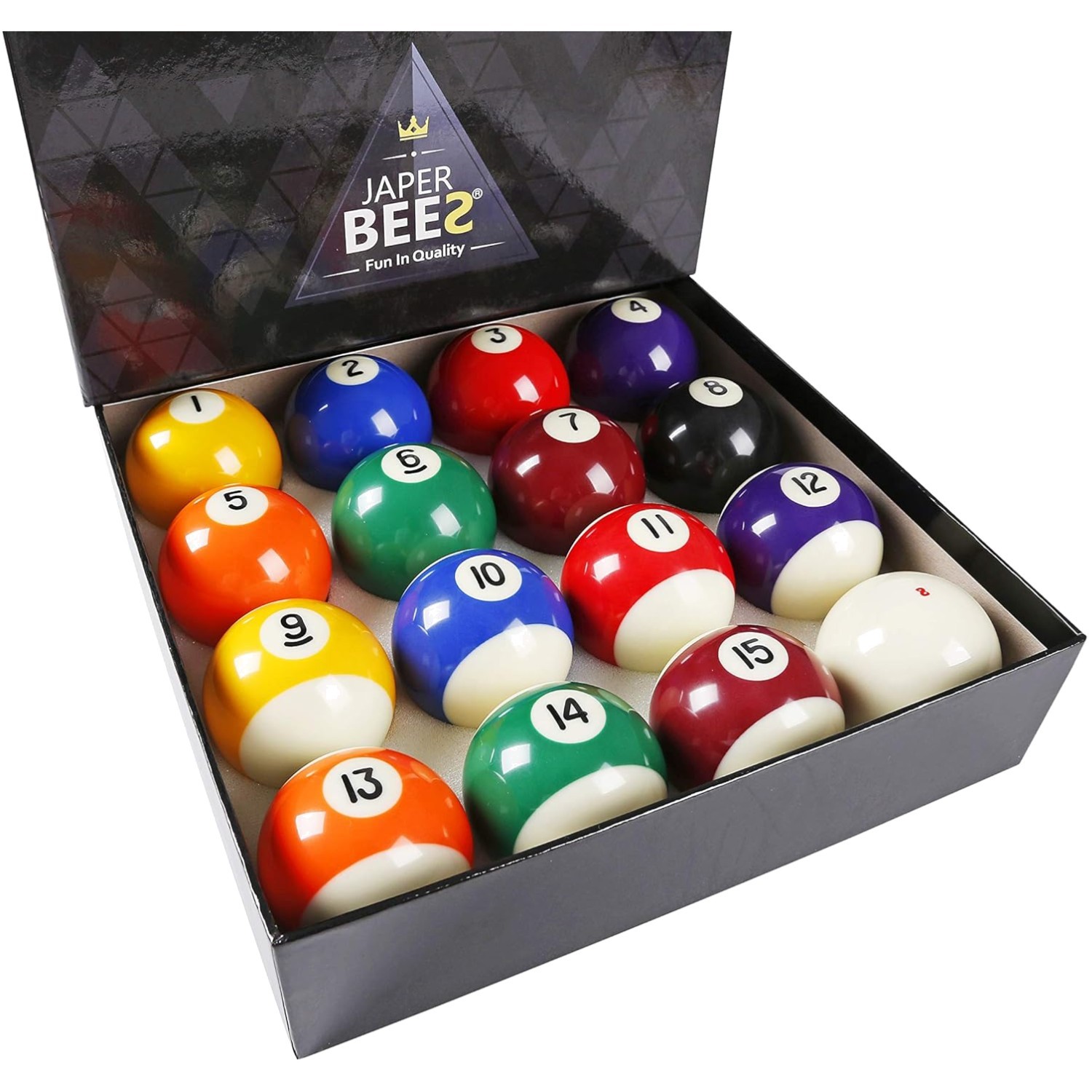 Quality Assurance Billiard Balls Set - 16 Multi-Color Pool Balls, Gift-Ready