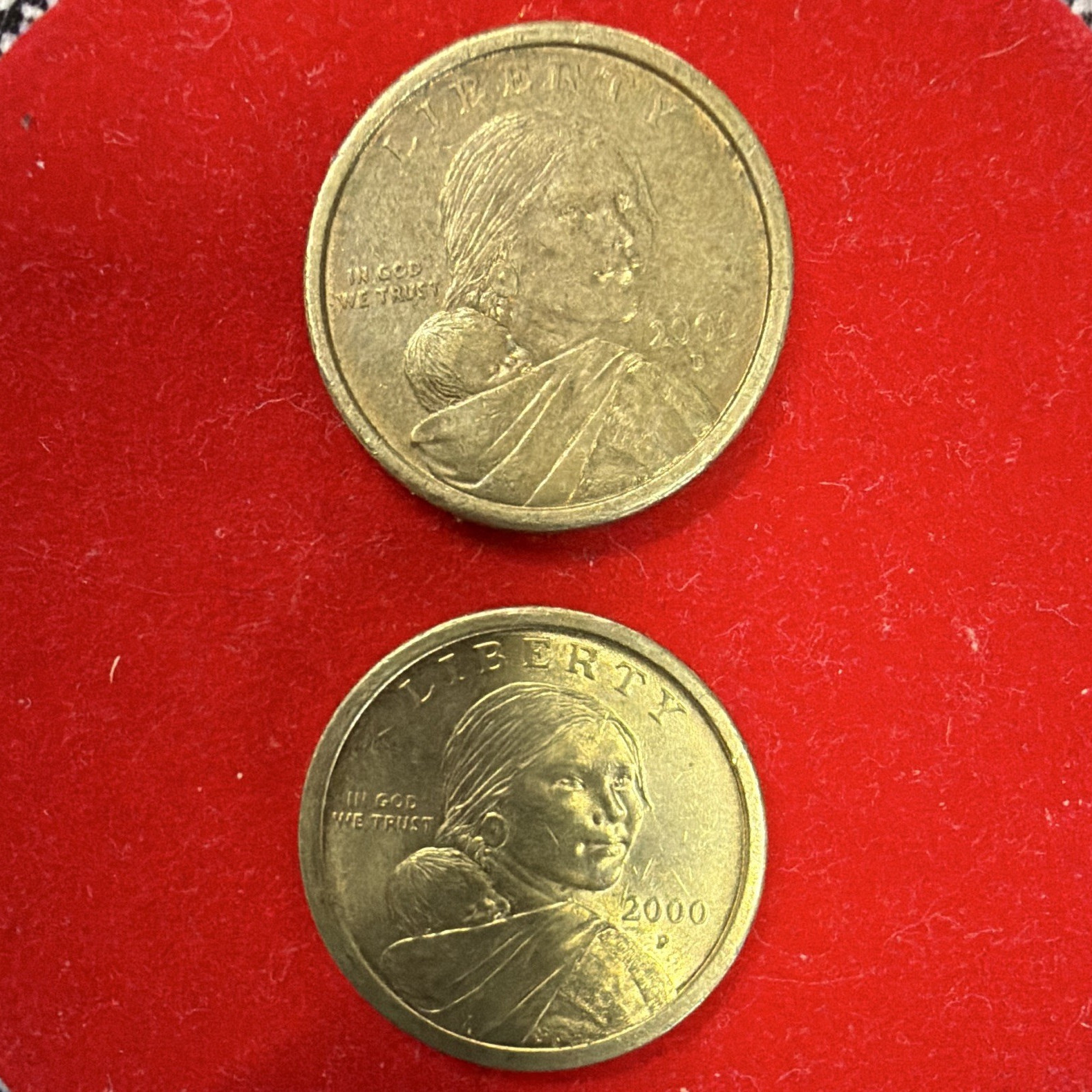 2000-D Sacagawea Native American $1 Dollar Coins Lot of 2 Business Strike