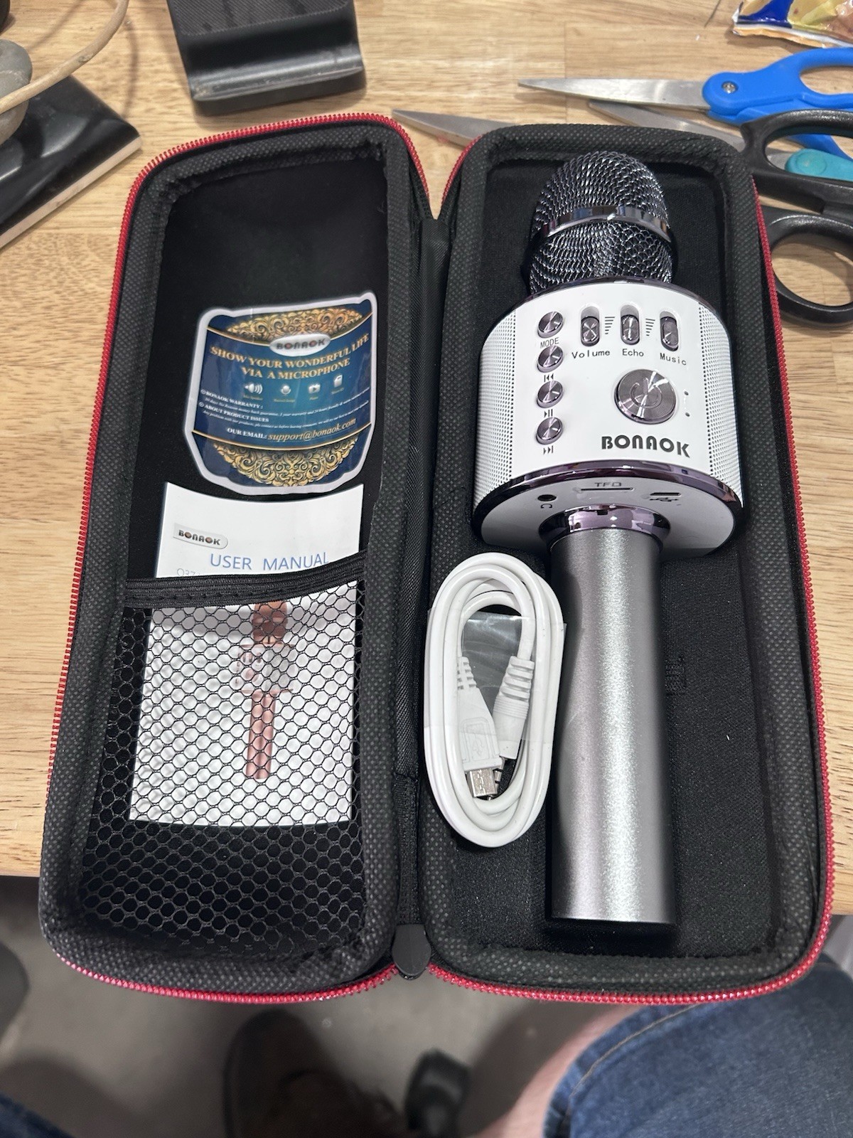 BONAOK Q37  Professional Karaoke Microphone • Portable Wireless Bluetooth