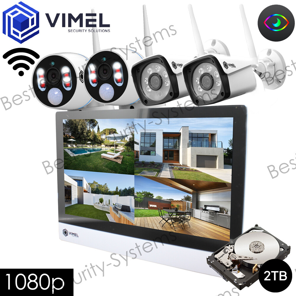Wireless Surveillance Home 2TB NVR Display System IP Cameras Thermal Sensor